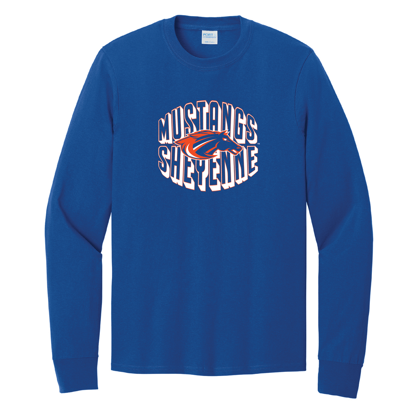 Mustangs Port & Co™ Long Sleeve Core Cotton Tee (PC54LS)