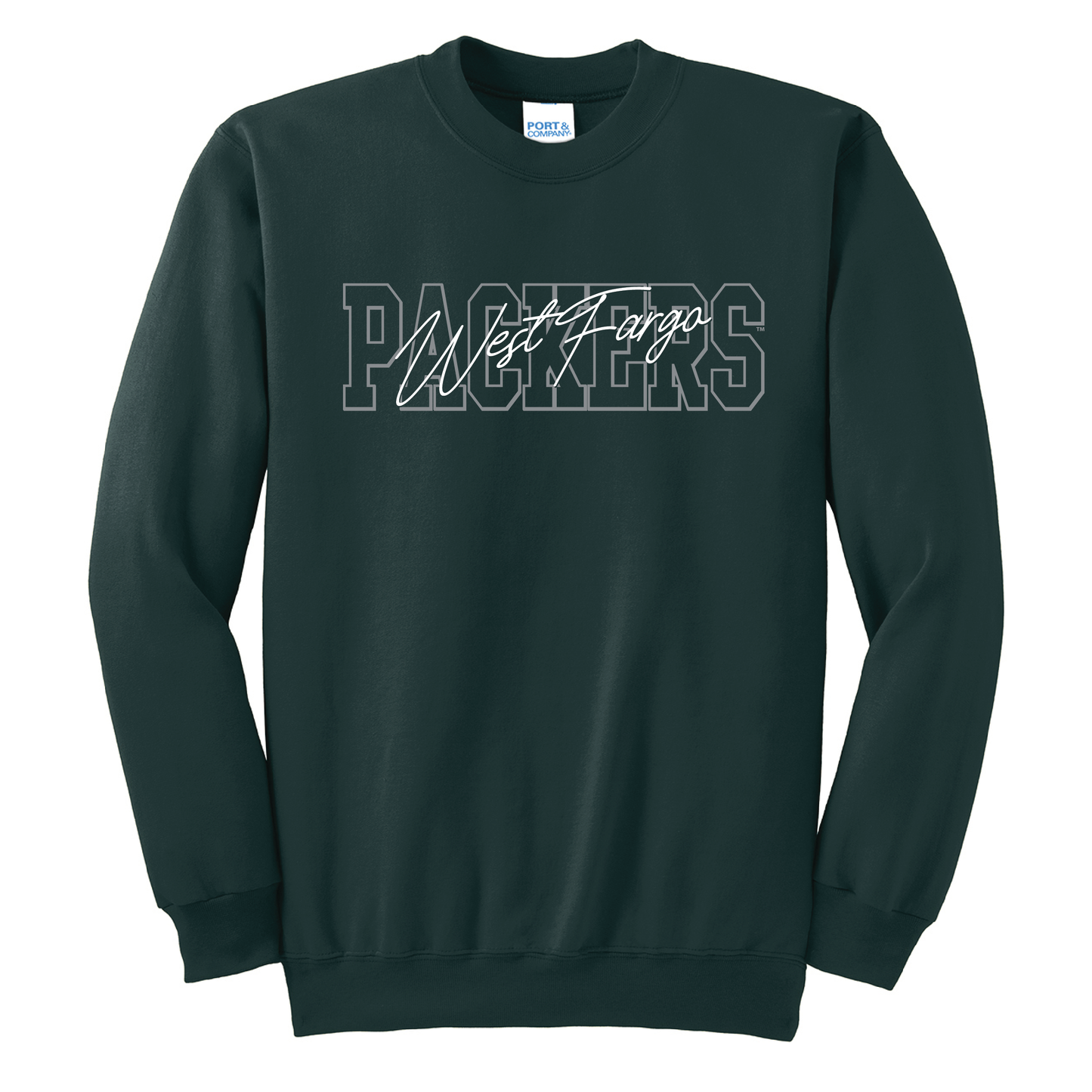 Packers Dark Green Port & Co™ Essential Fleece Crewneck Sweatshirt (PC90)
