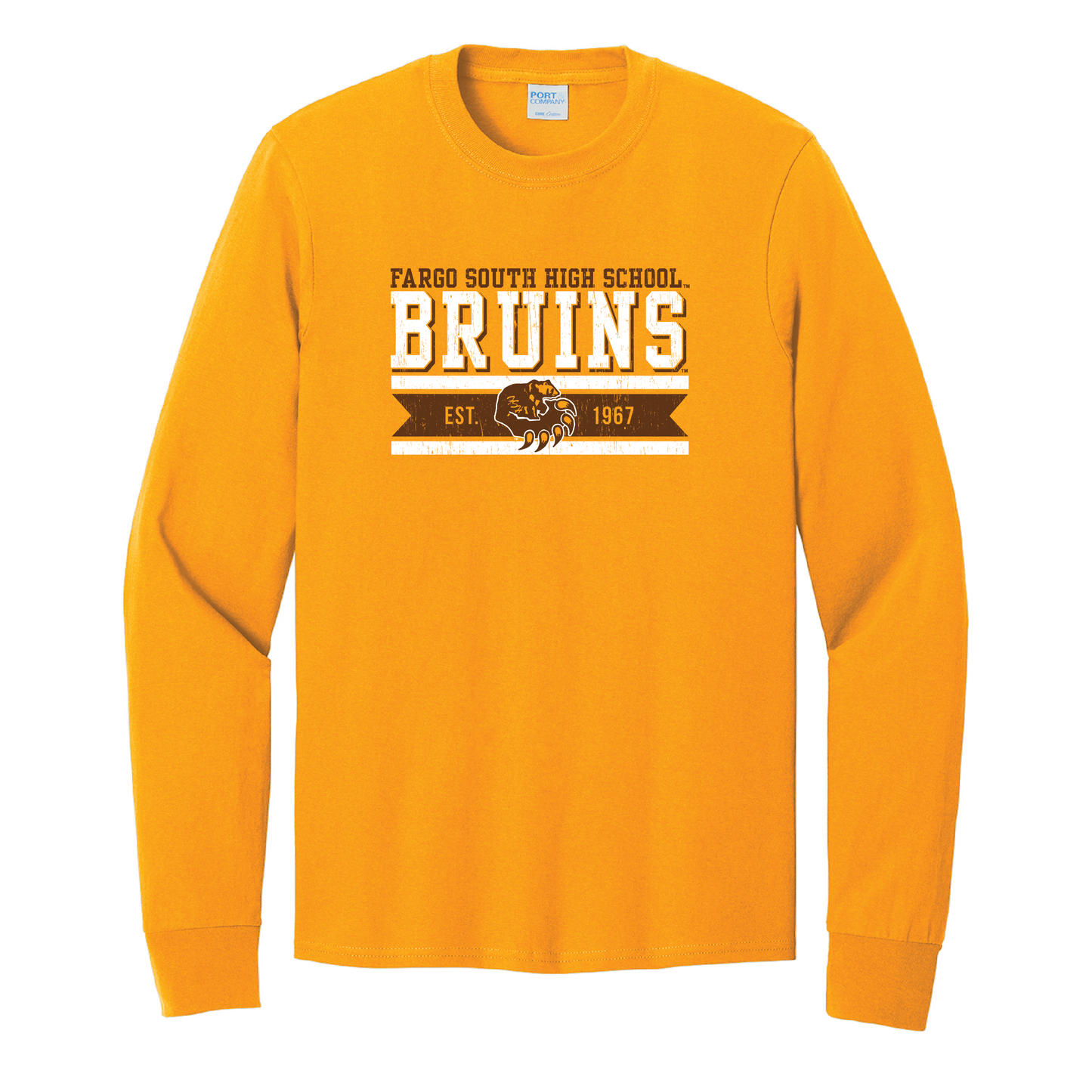 Bruins Port & Co™ Long Sleeve Core Cotton Tee (PC54LS)