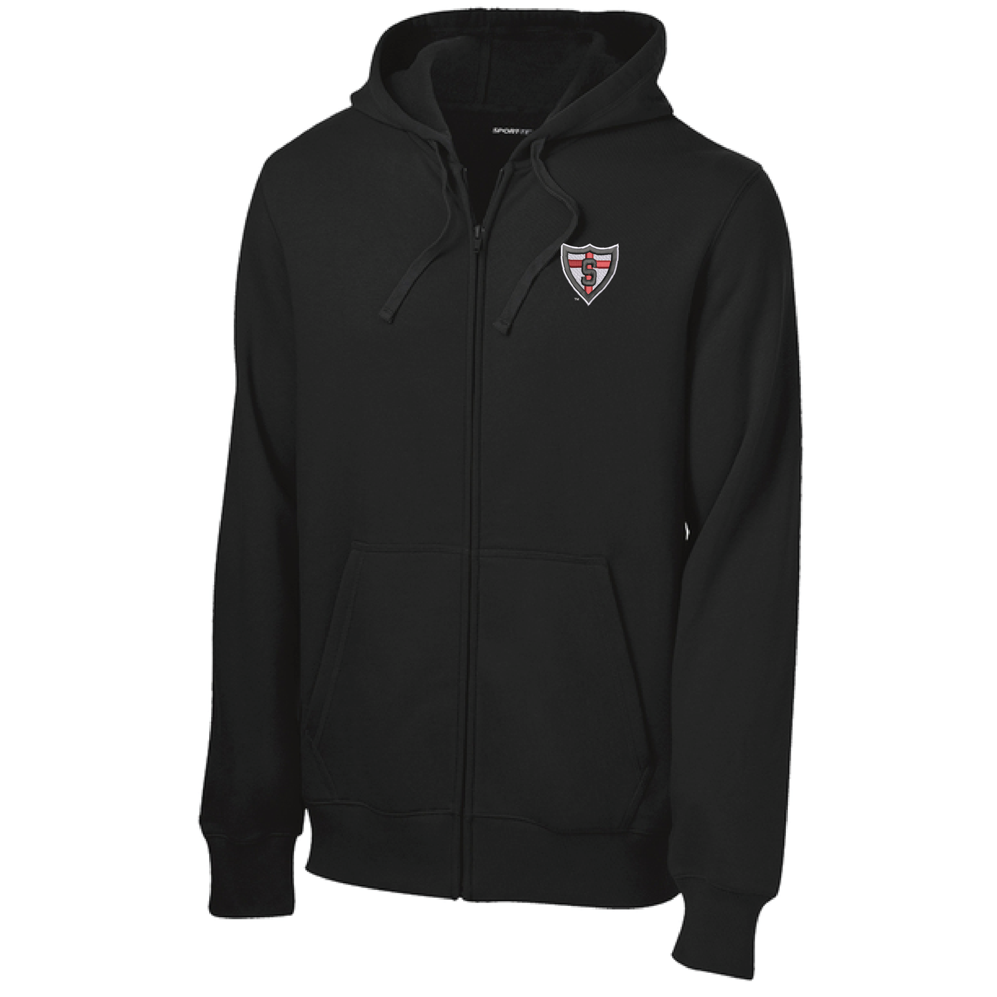 Shanley Black Sport-Tek® Full-Zip Hooded Sweatshirt (ST258)