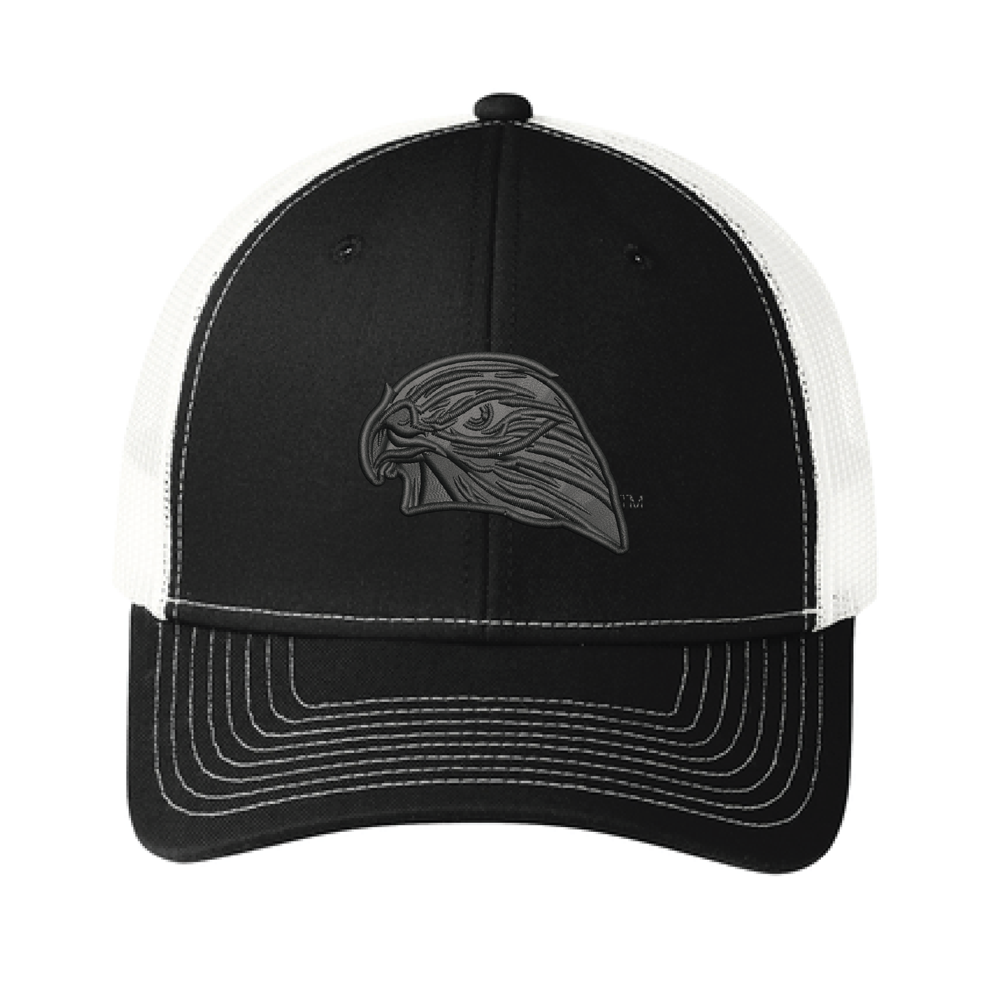 Hawks Black/White Port Authority® Snapback Trucker Cap (C402)