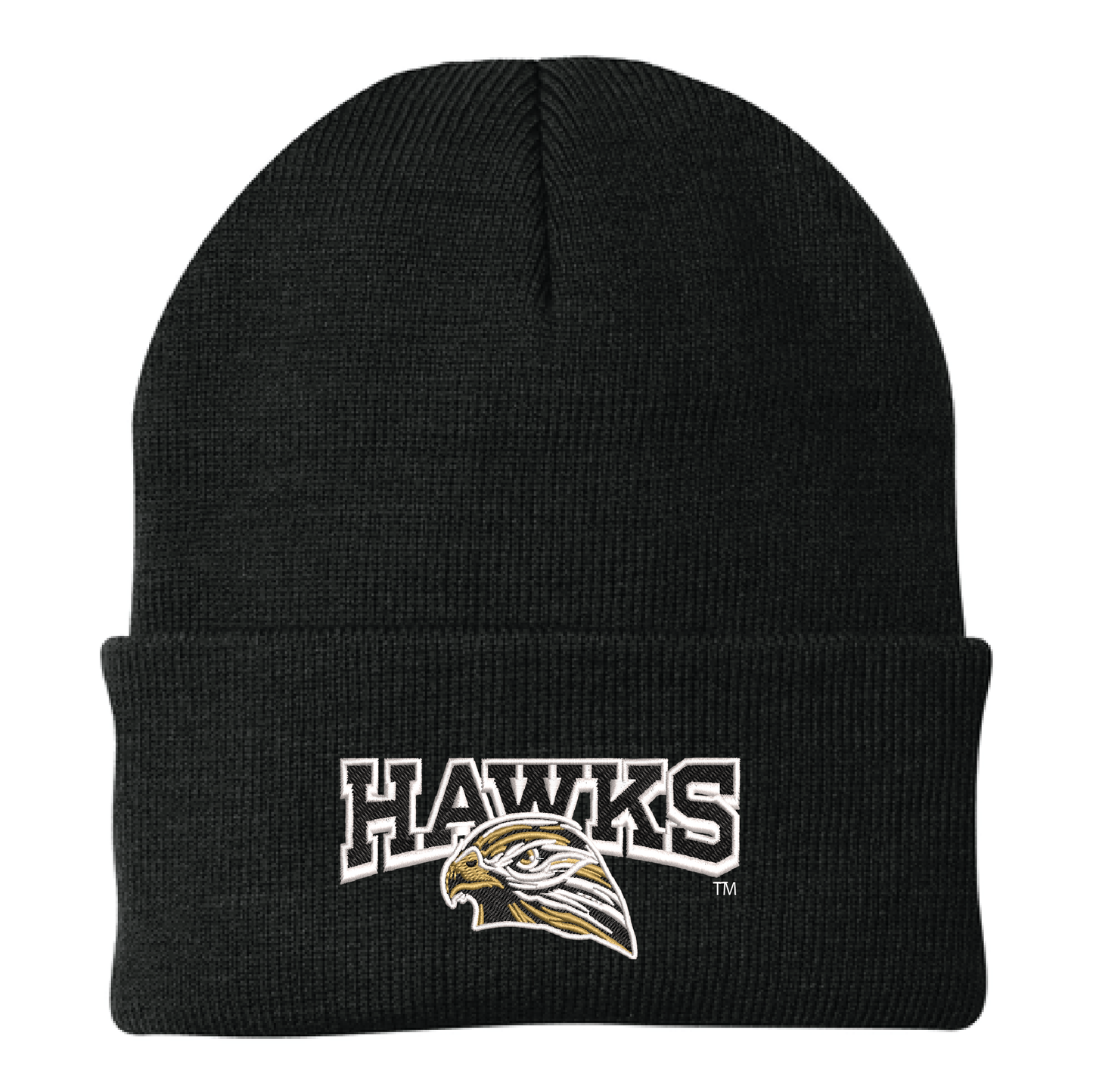 Hawks Black Port Authority® Knit Cap (CP90)