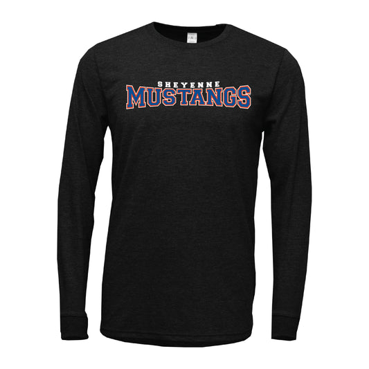 MUSTANGS TRI-BLEND L/S TEE 1024