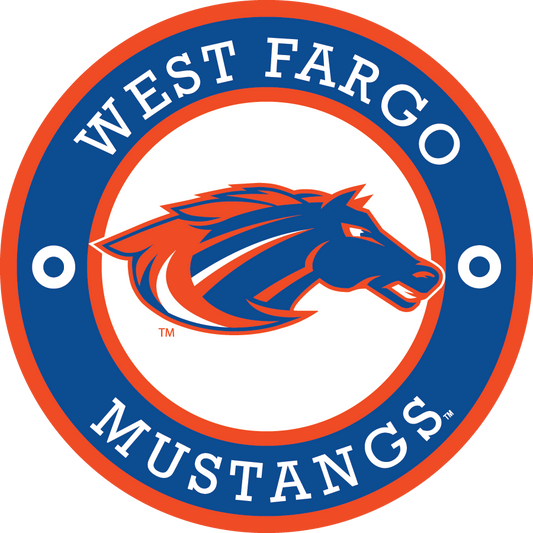 Mustangs Decal Orng/Blu/Wht