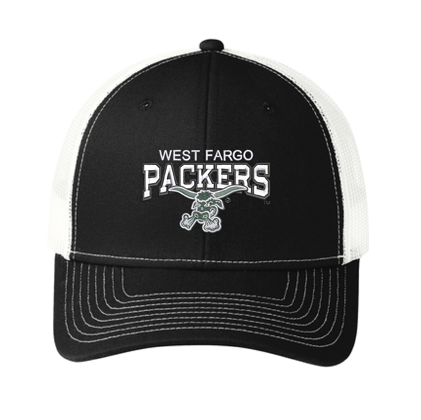 Packers Black/White Port Authority® Snapback Trucker Cap (C402)