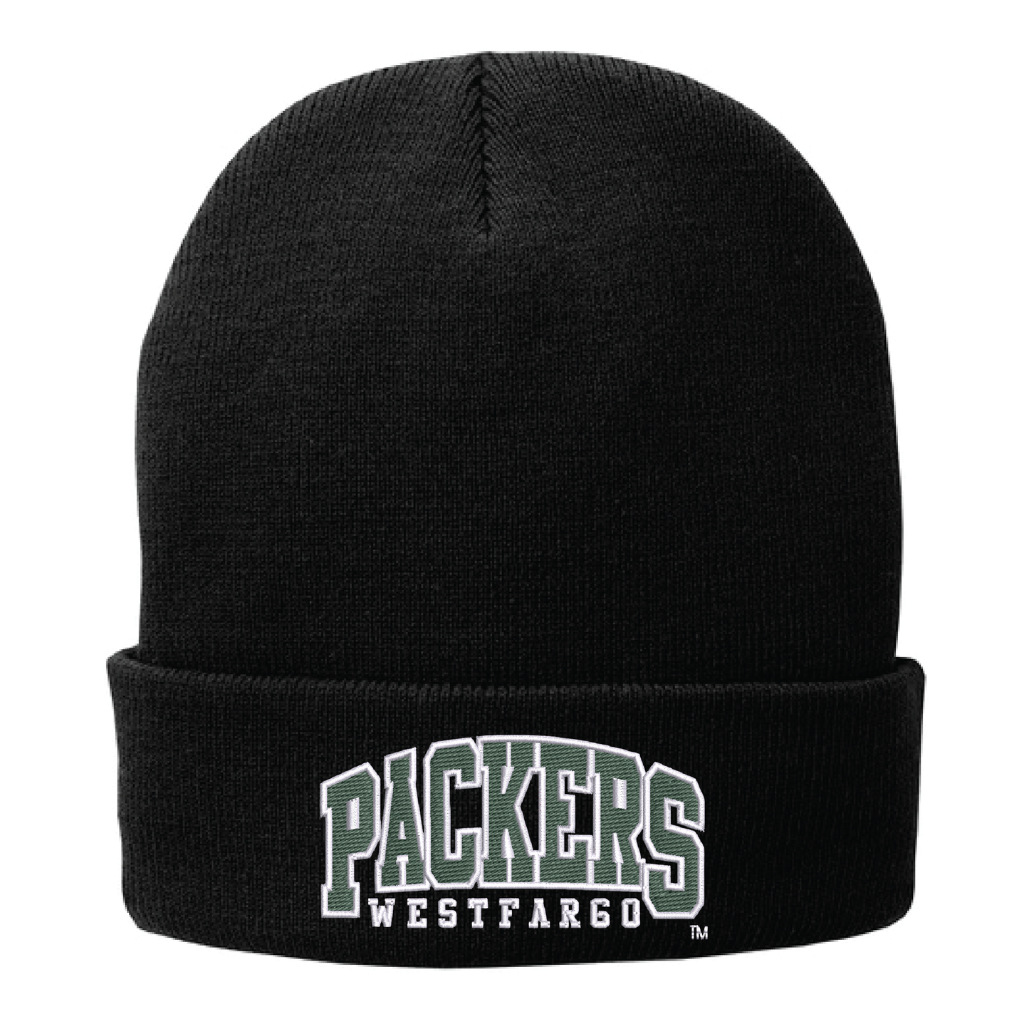 Packers Black Port Authority® Fleece-Lined Knit Cap (CP90L)