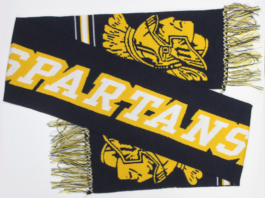 Spartans Knit-in Scarf w/fringe
