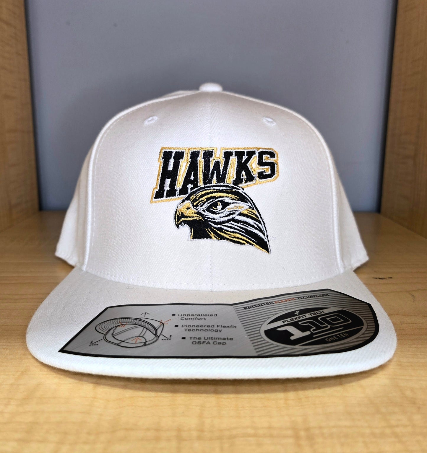 Hawks Standard 4 White  Flexfit 110 Cap 1123