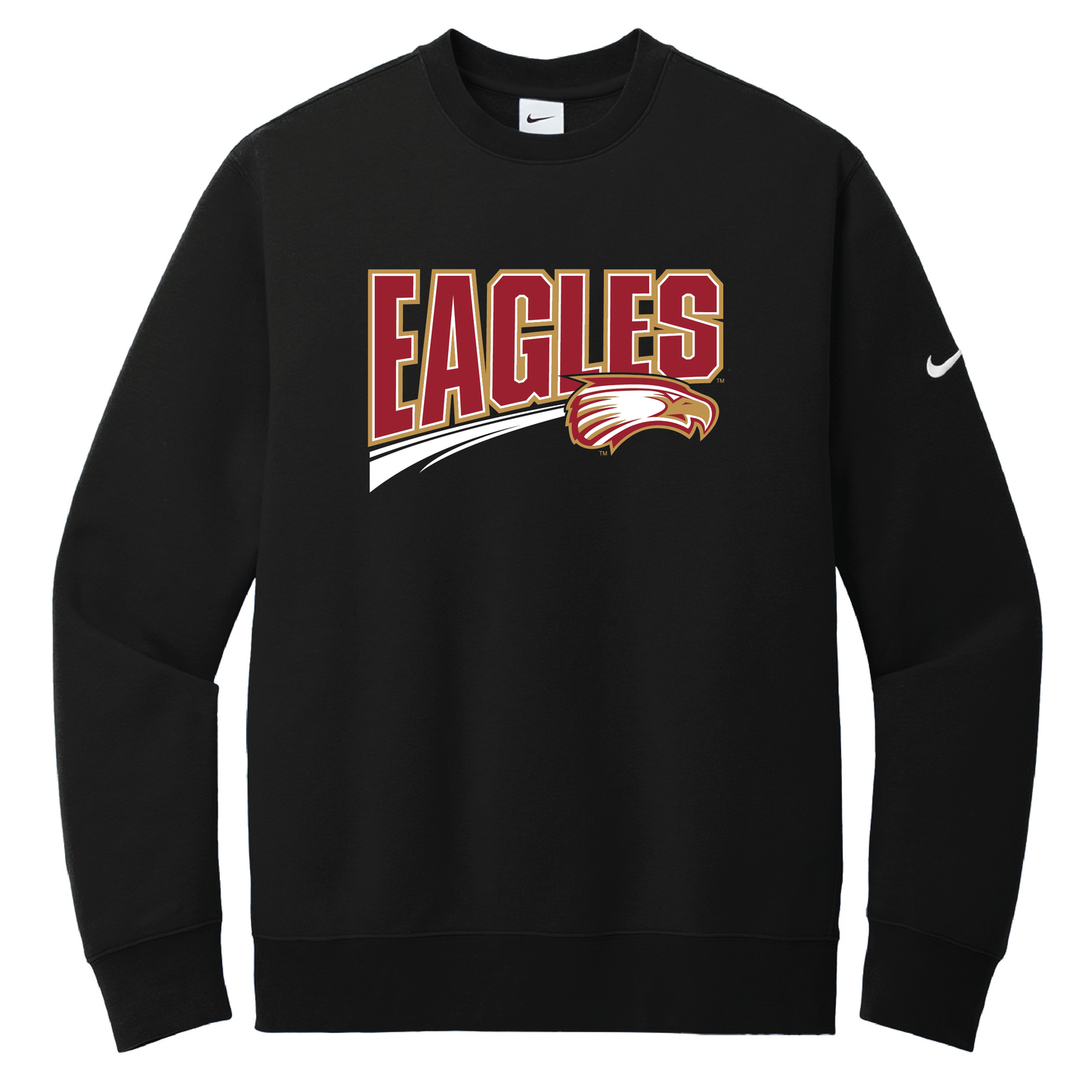 Eagles Nike Club Fleece Sleeve Swoosh Crew (NKFD9863)