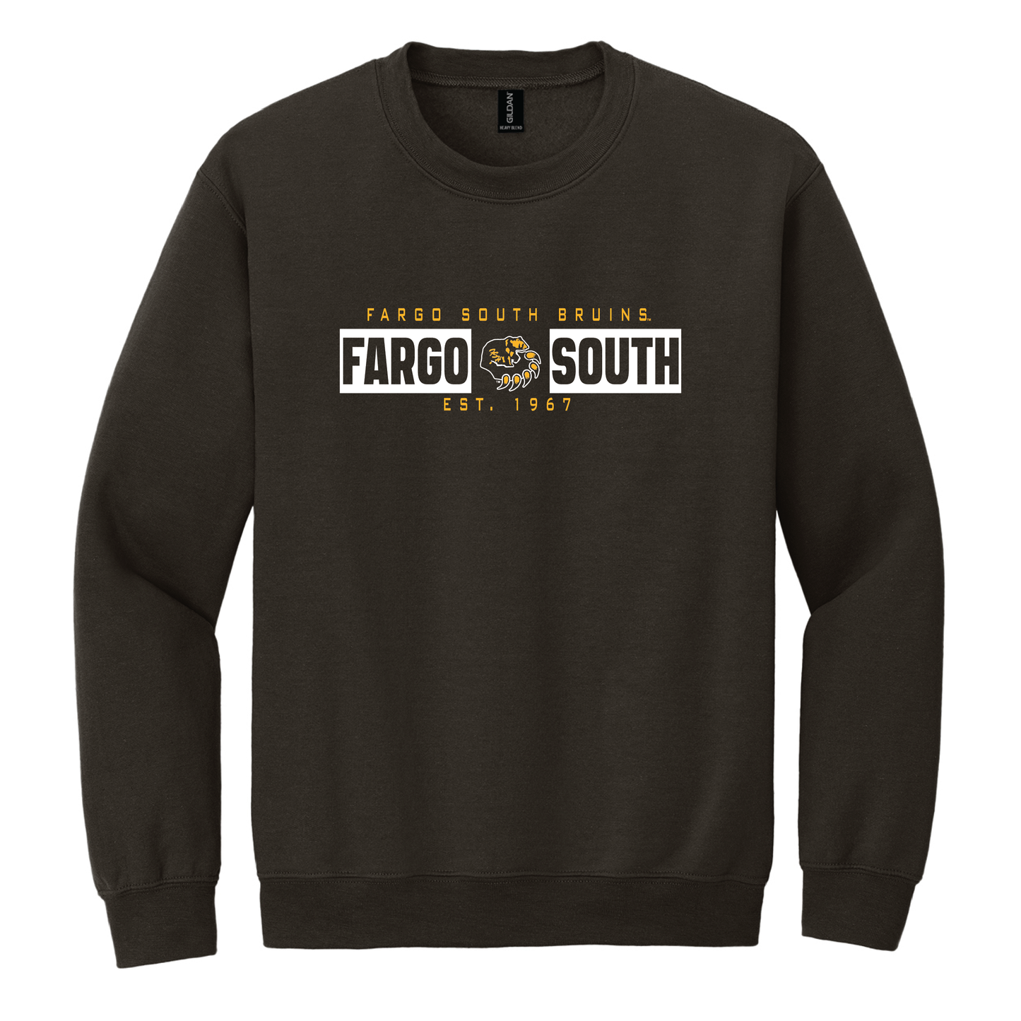 Bruins Dark Chocolate Gildan® Heavy Blend™ Crewneck Sweatshirt (18000)