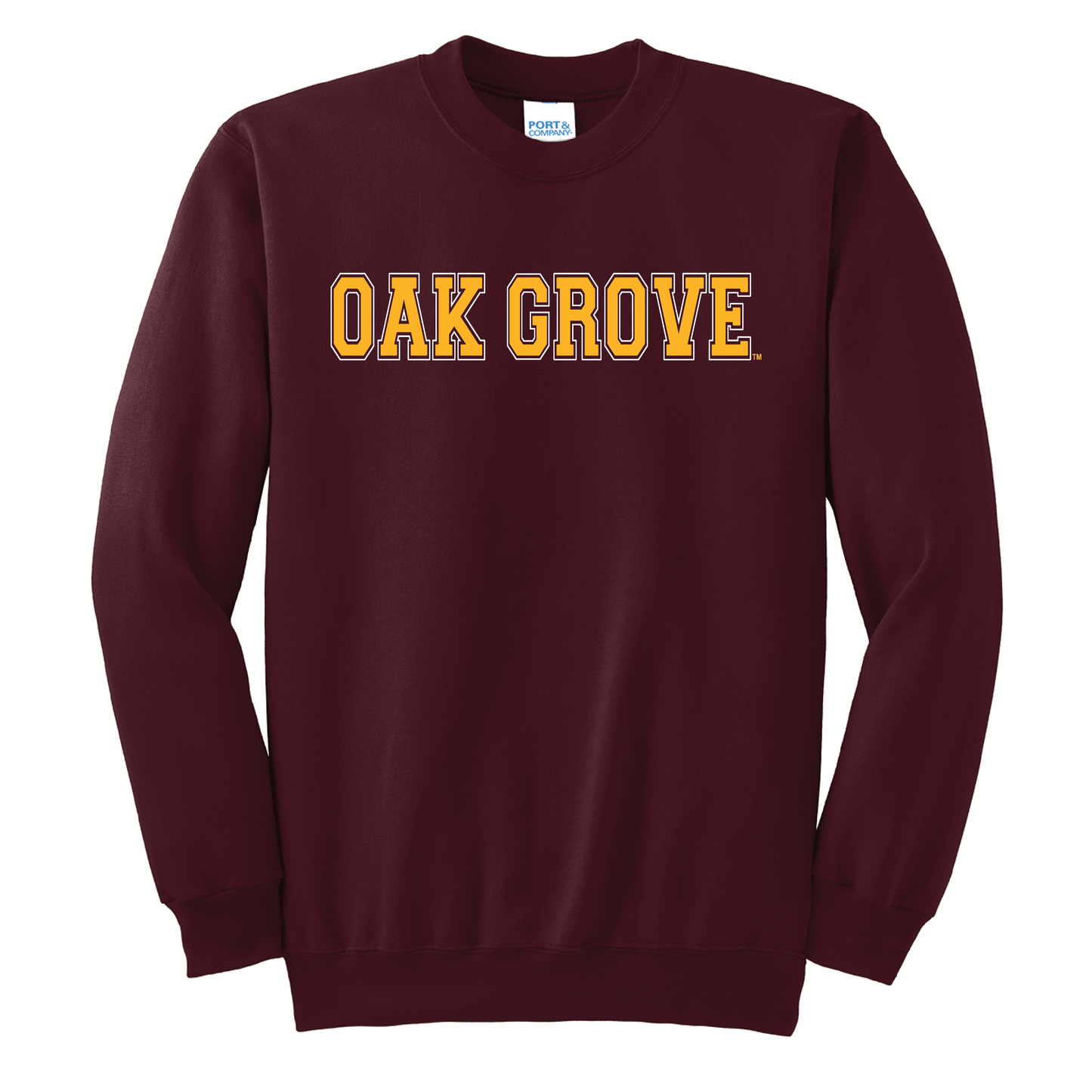 Oak Grove Maroon Port & Co™ Essential Fleece Crewneck Sweatshirt (PC90)