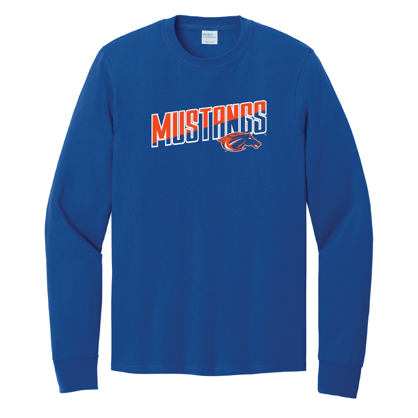 Mustangs Port & Co™ Long Sleeve Core Cotton Tee (PC54LS)