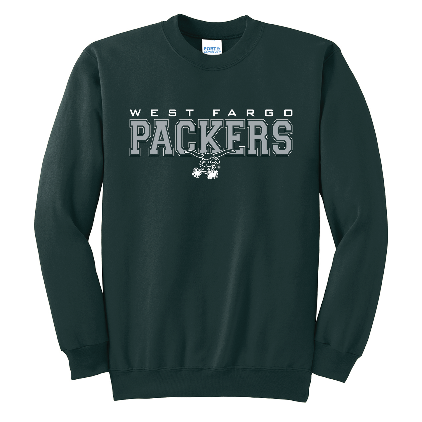 Packers Dark Green Port & Co™ Essential Fleece Crewneck Sweatshirt (PC90)