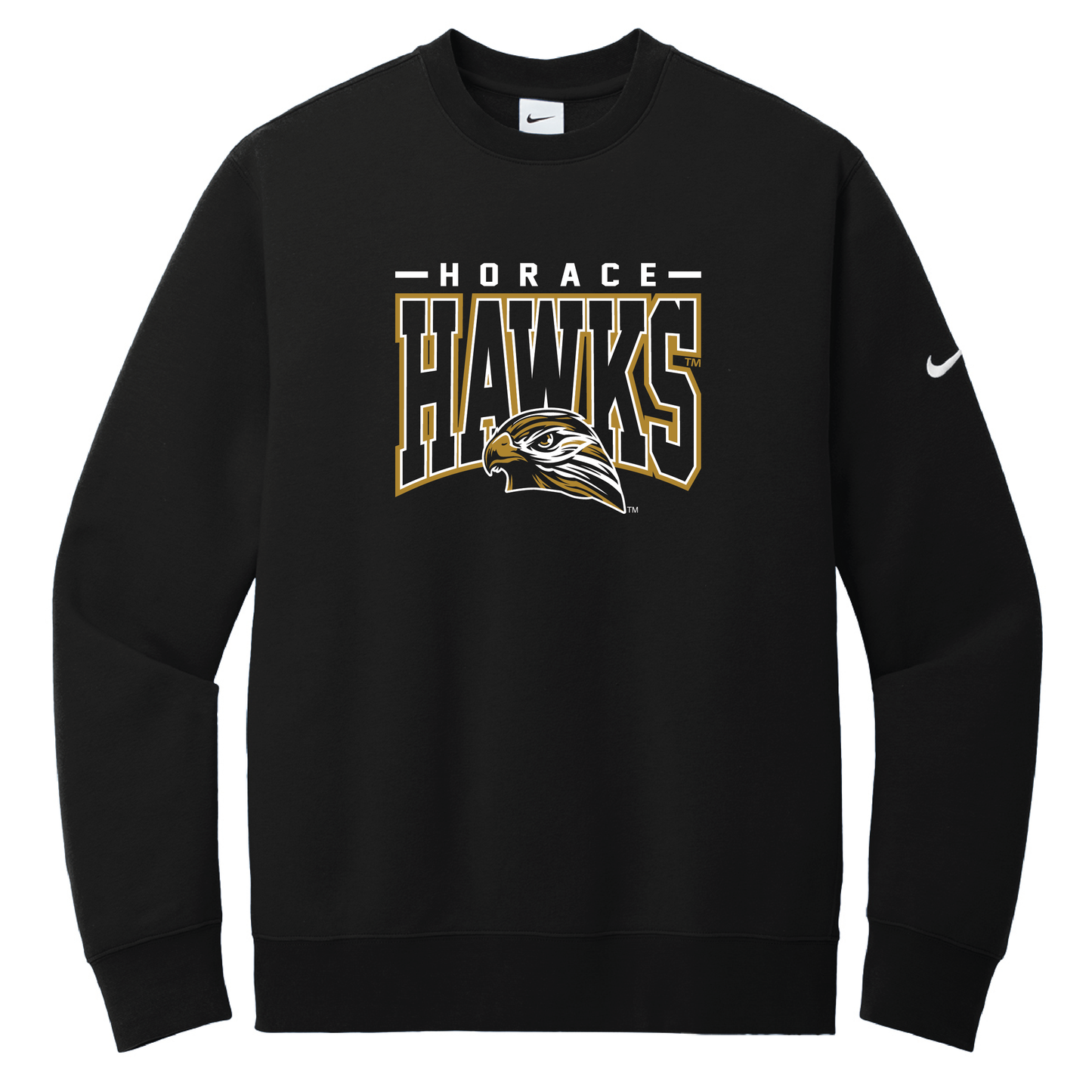 Hawks Nike Club Fleece Sleeve Swoosh Crew (NKFD9863)