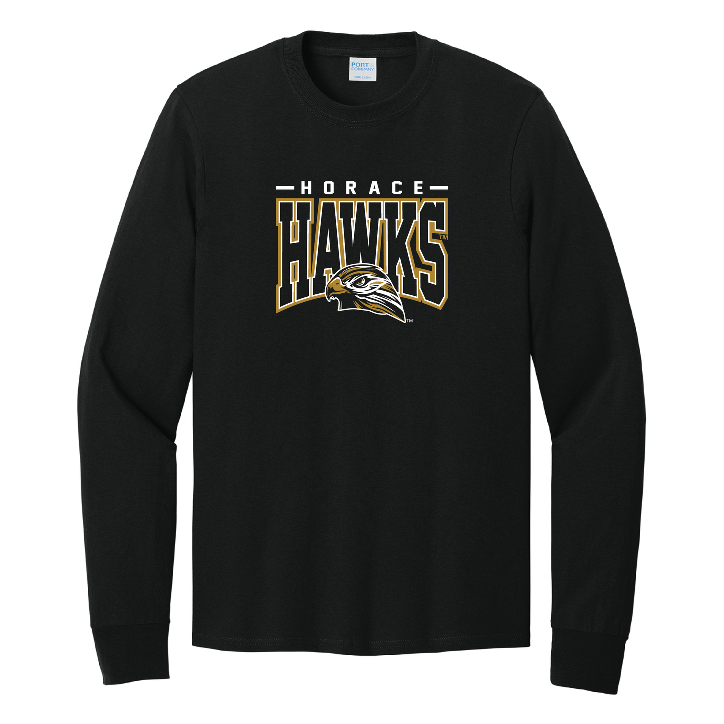 Hawks Port & Co™ Long Sleeve Core Cotton Tee (PC54LS)