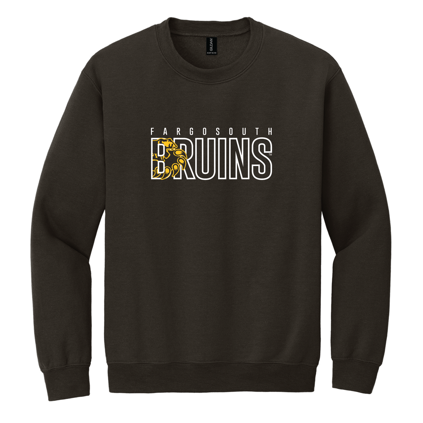 Bruins Dark Chocolate Gildan® Heavy Blend™ Crewneck Sweatshirt (18000)