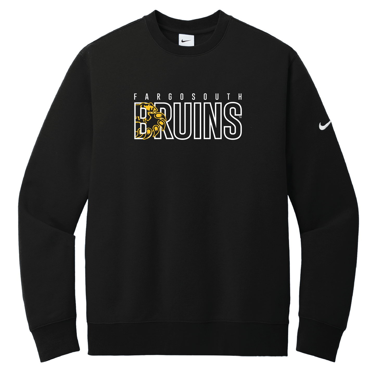 Bruins Nike Club Fleece Sleeve Swoosh Crew (NKFD9863)