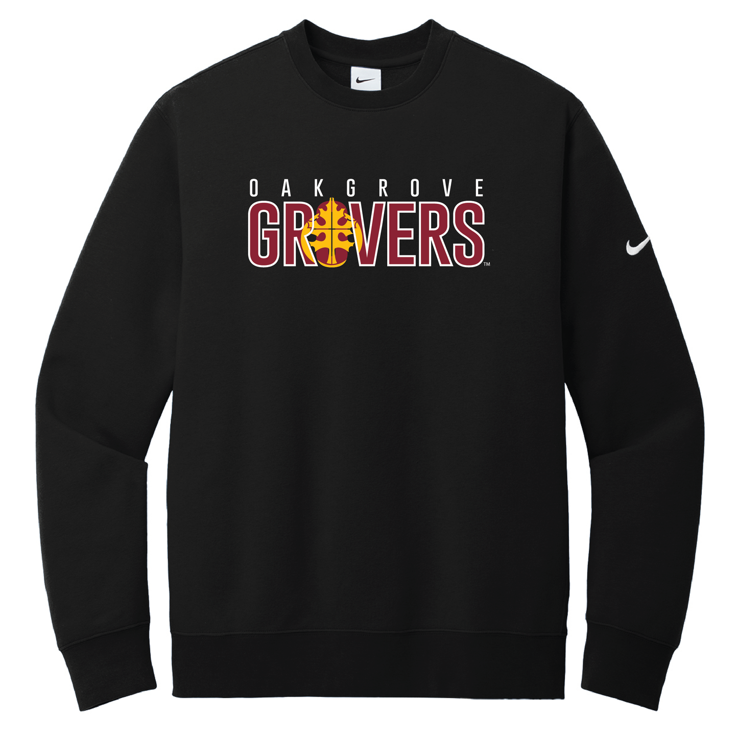Oak Grove Nike Club Fleece Sleeve Swoosh Crew (NKFD9863)