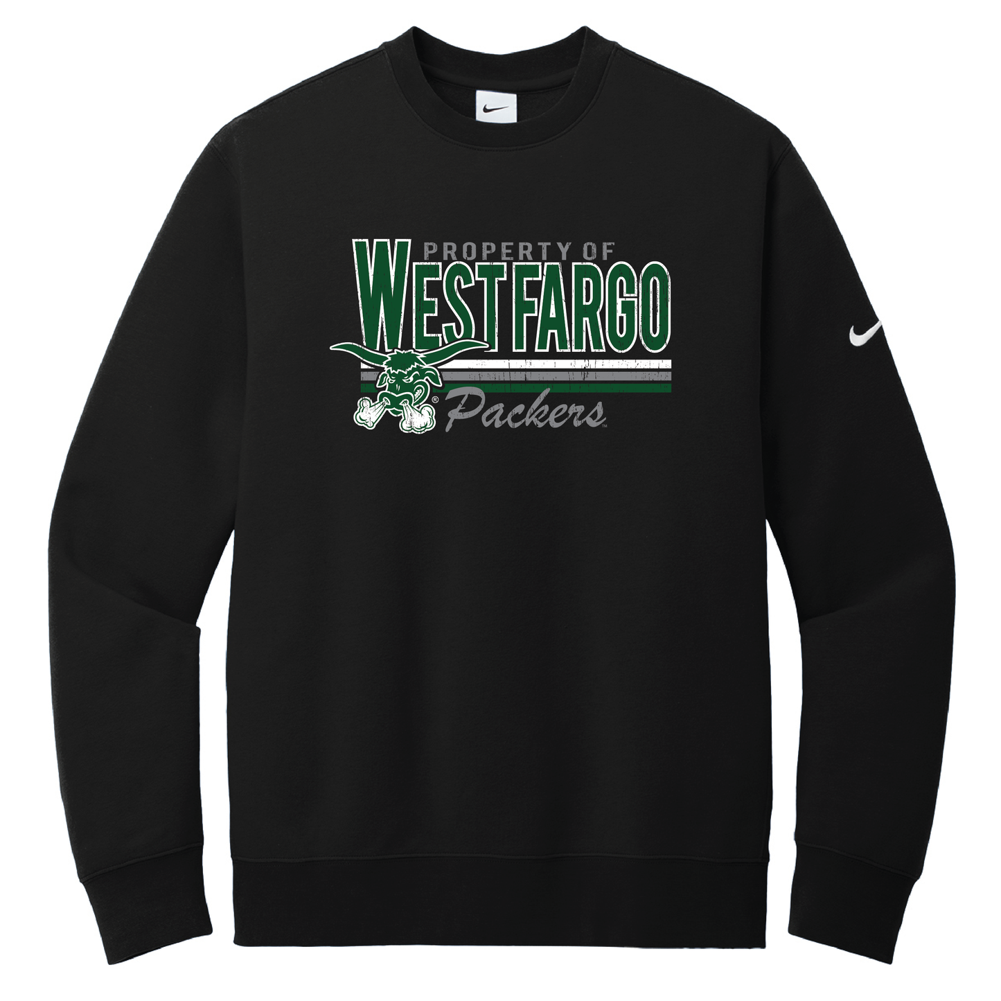 Packers Nike Club Fleece Sleeve Swoosh Crew (NKFD9863)