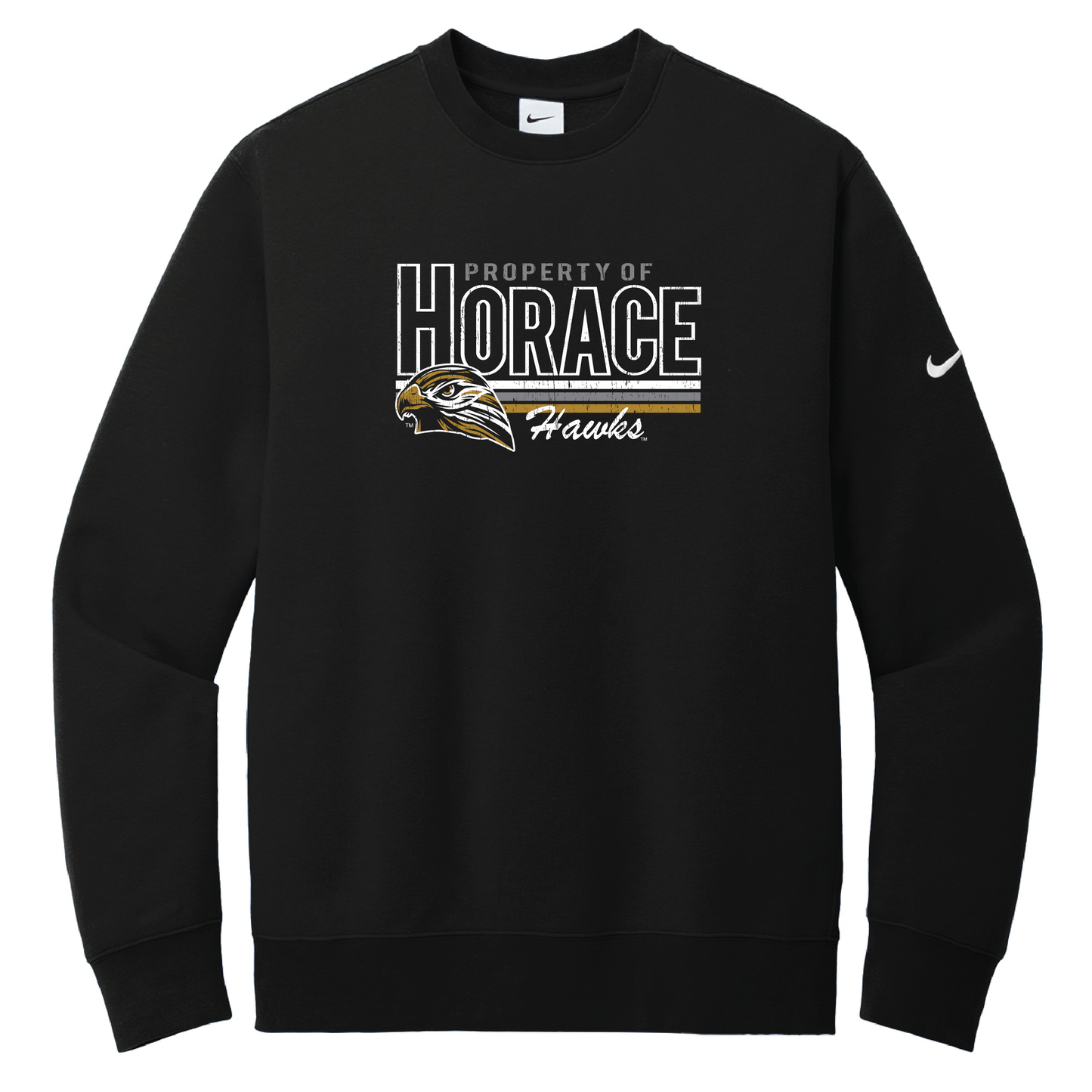 Hawks Nike Club Fleece Sleeve Swoosh Crew (NKFD9863)