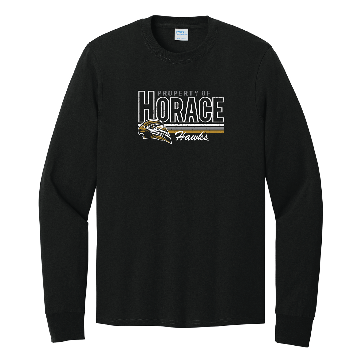 Hawks Port & Co™ Long Sleeve Core Cotton Tee (PC54LS)