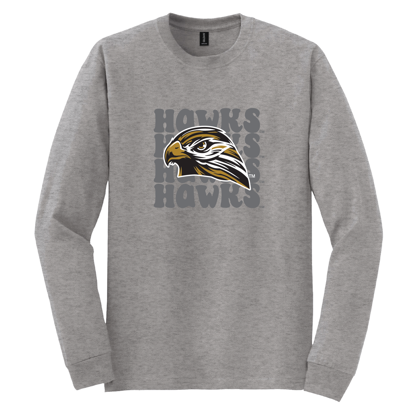Hawks Gildan® DryBlend® 50 Cotton/50 Poly Long Sleeve T-Shirt (8400)