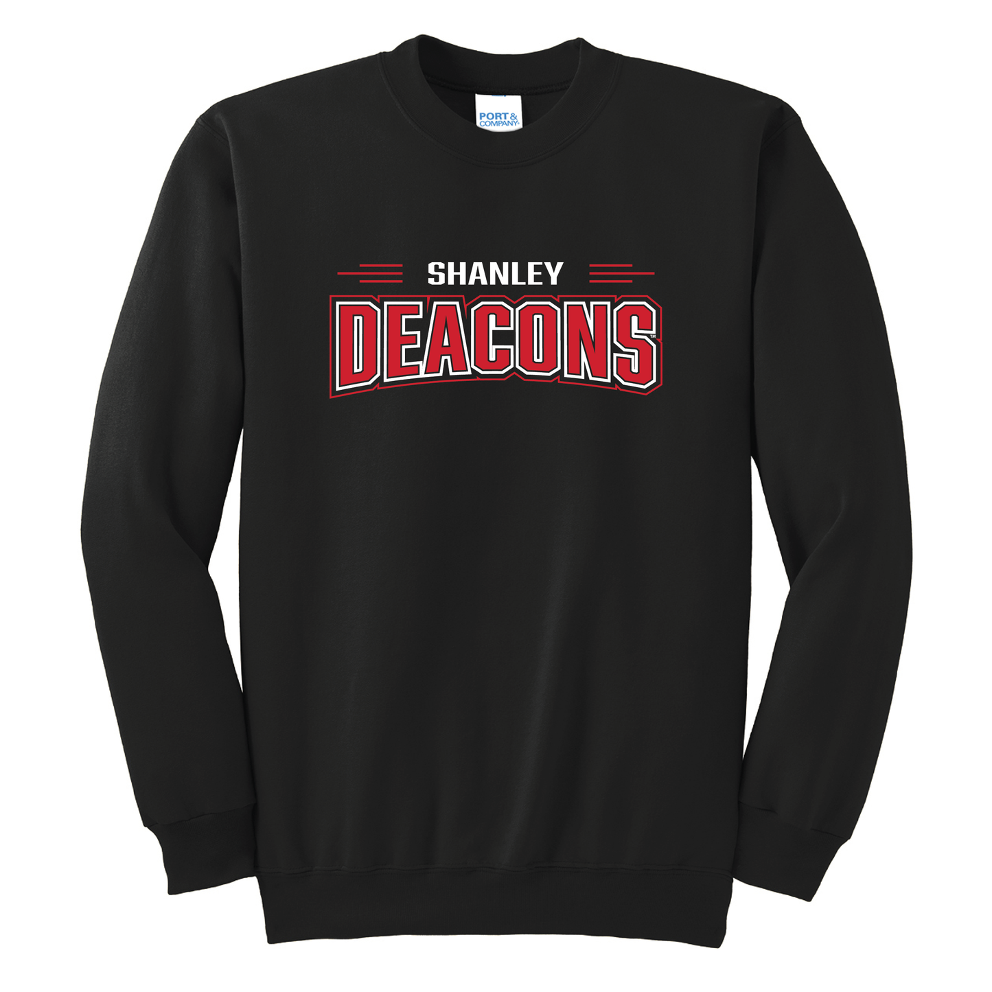 Shanley Black Port & Co™ Essential Fleece Crewneck Sweatshirt (PC90)