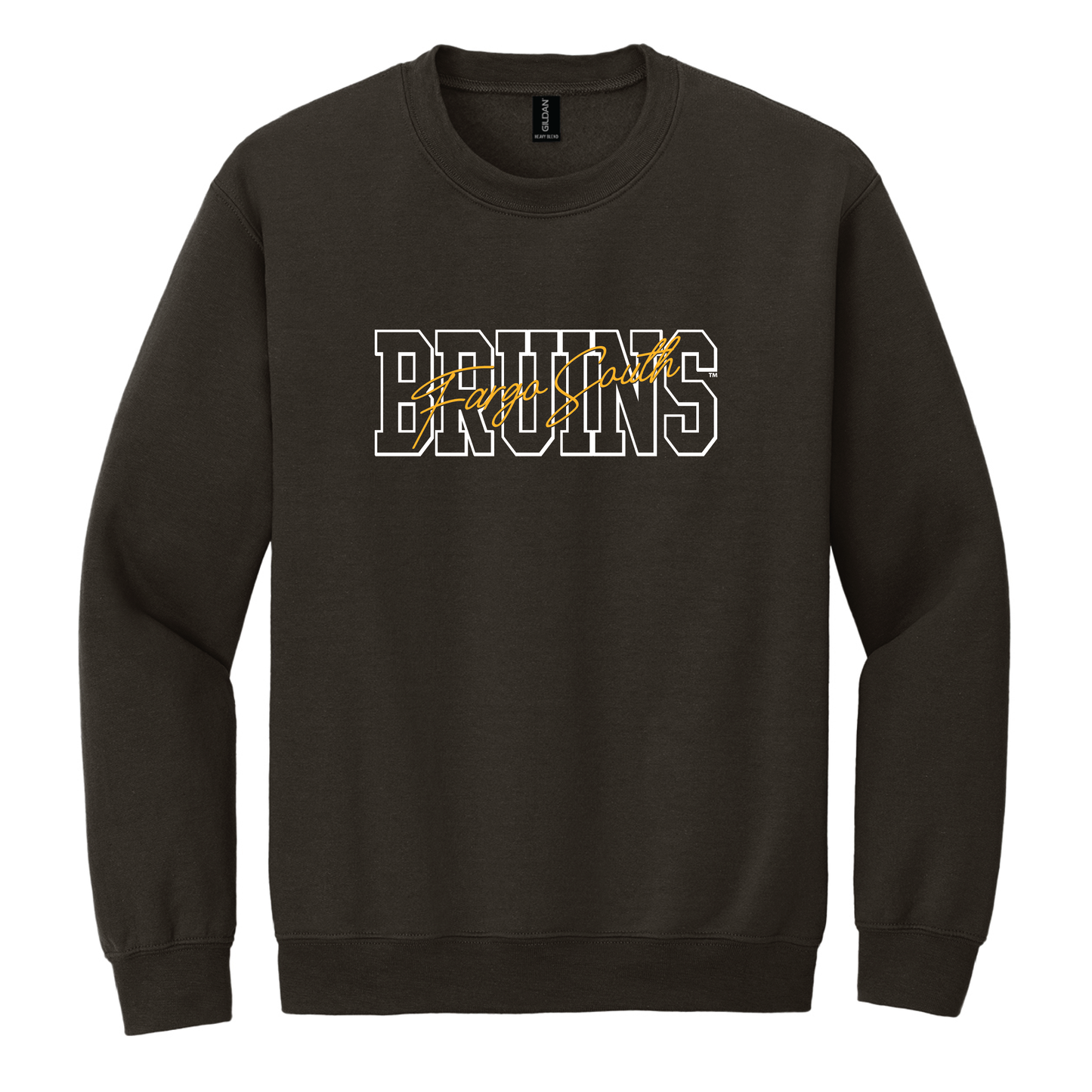 Bruins Dark Chocolate Gildan® Heavy Blend™ Crewneck Sweatshirt (18000)