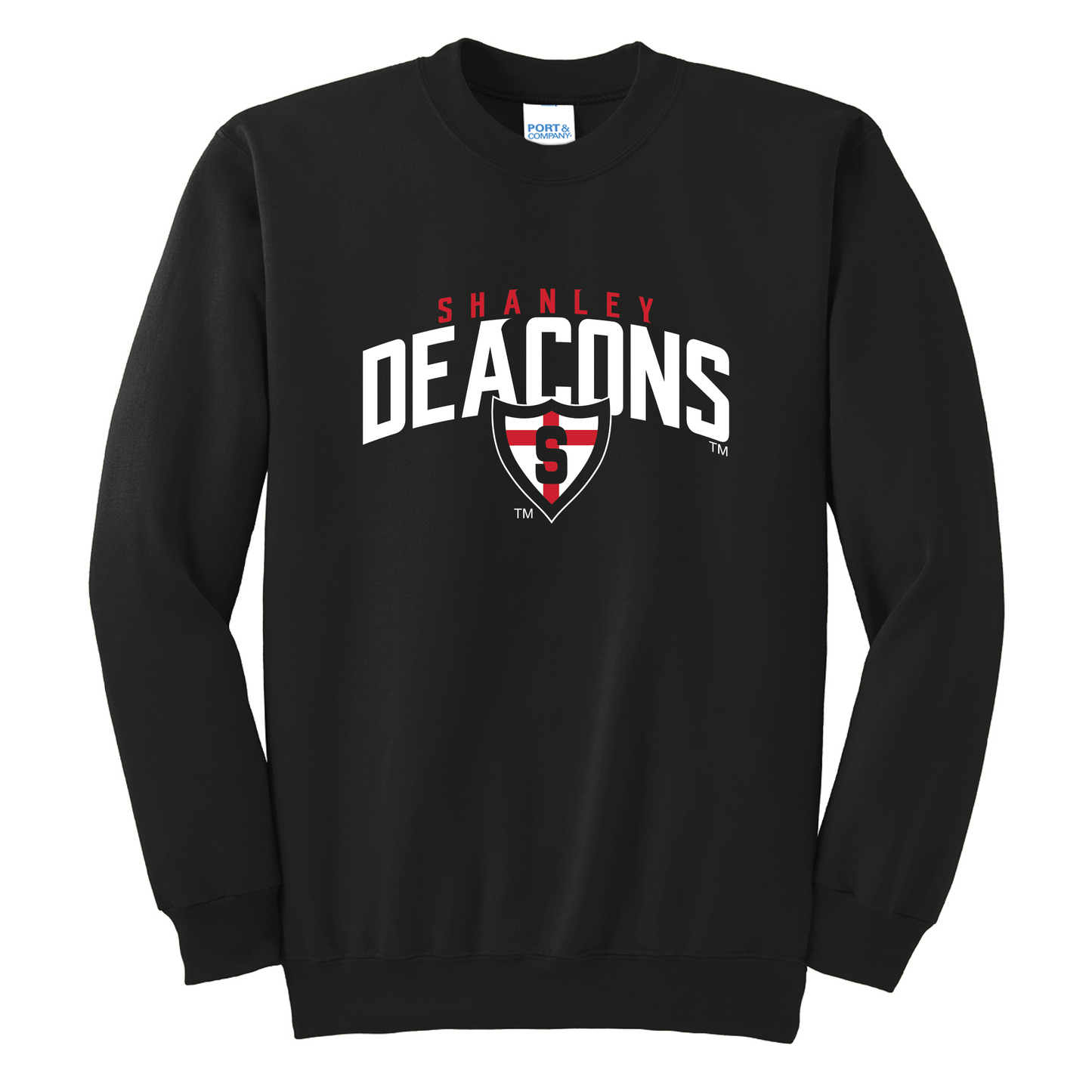 Shanley Black Port & Co™ Essential Fleece Crewneck Sweatshirt (PC90)