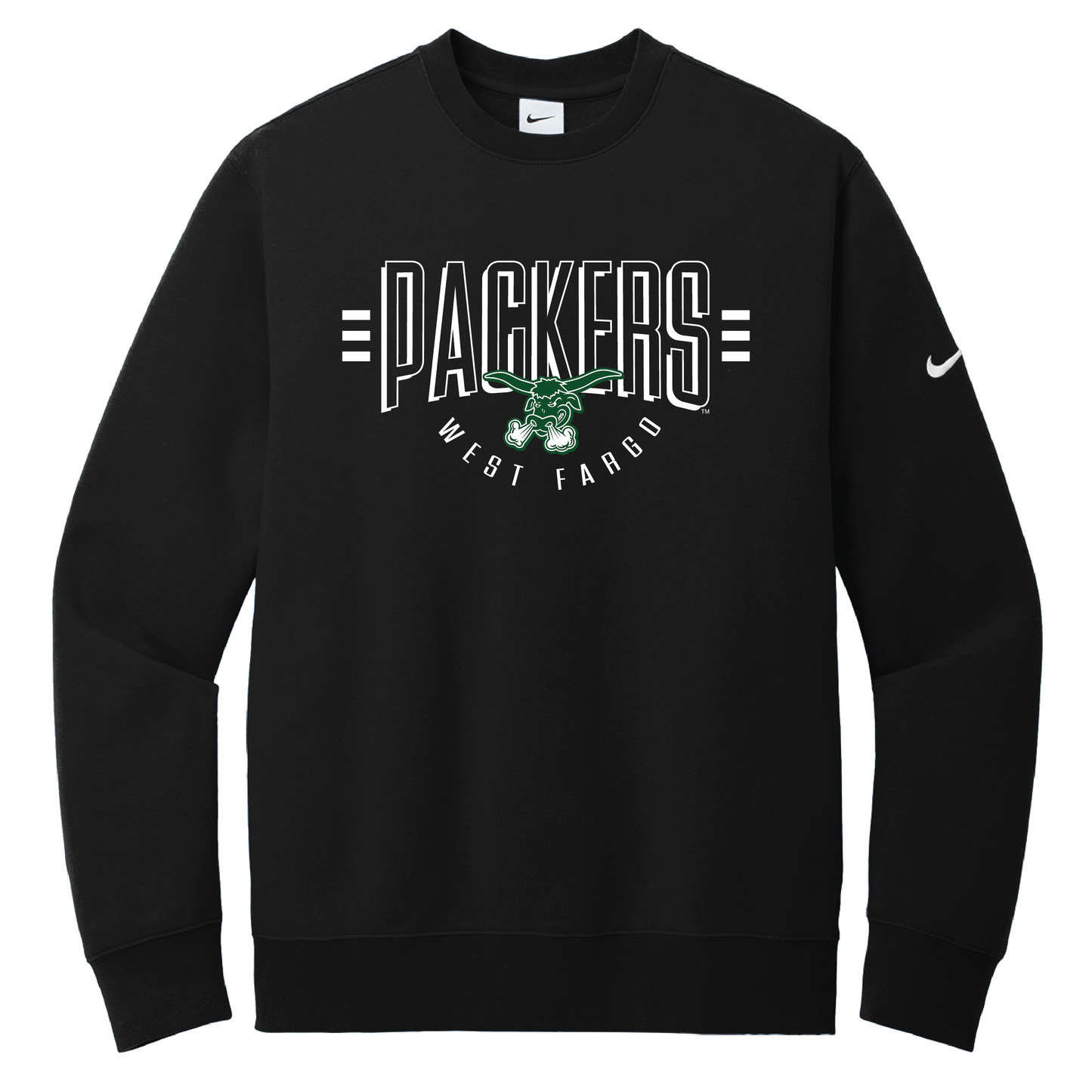 Packers Nike Club Fleece Sleeve Swoosh Crew (NKFD9863)