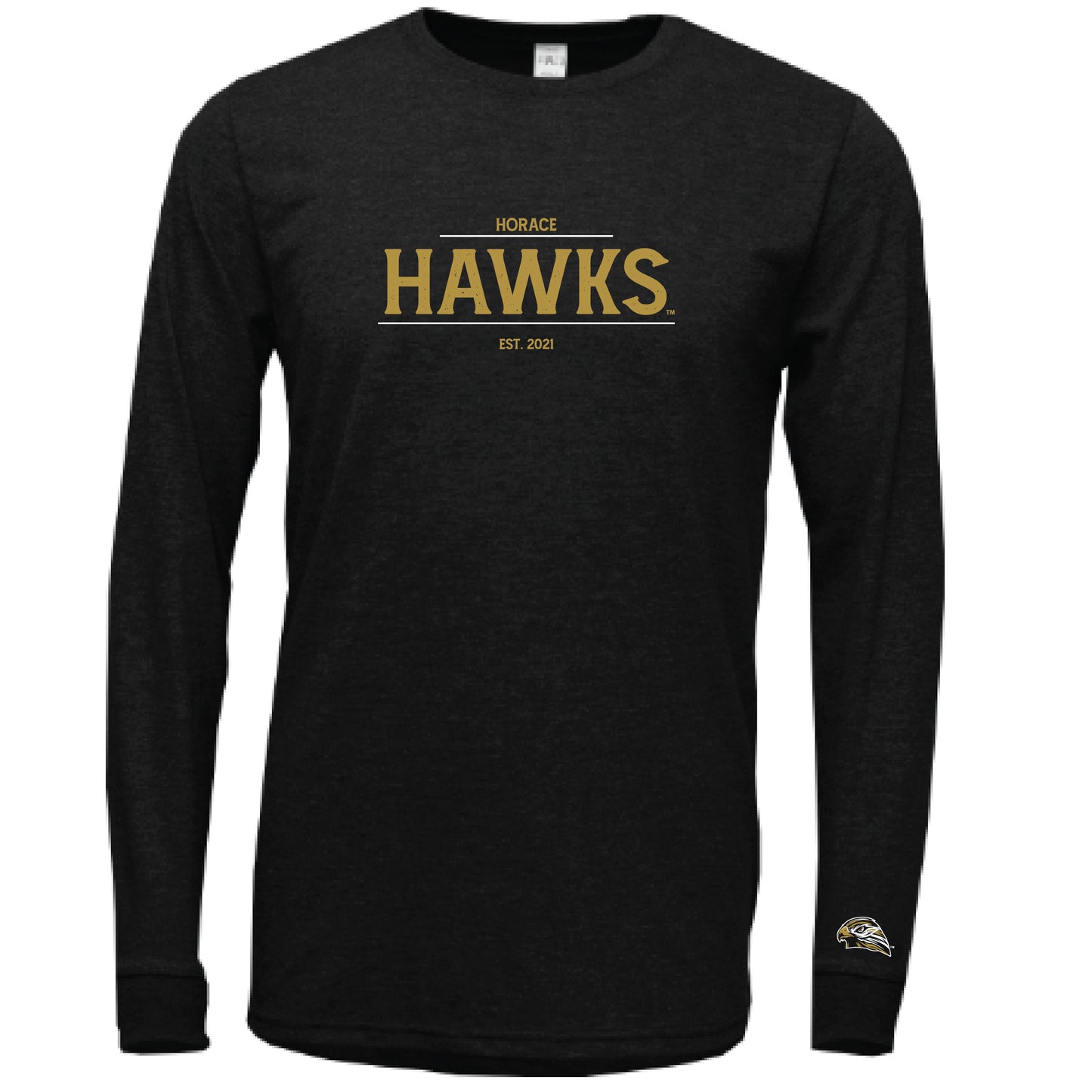 Hawks Blk Unisex LS BAW Tri-Blend T-Shirt