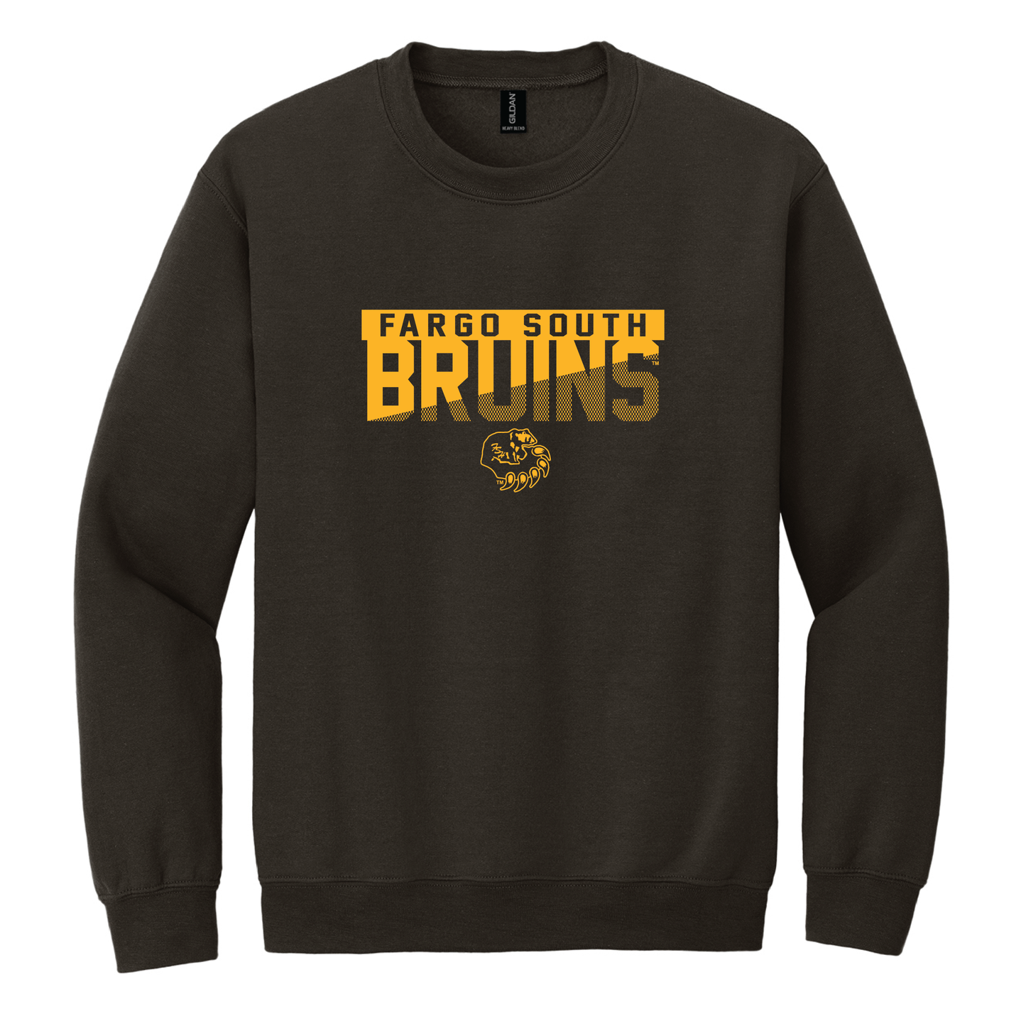 Bruins Dark Chocolate Gildan® Heavy Blend™ Crewneck Sweatshirt (18000)