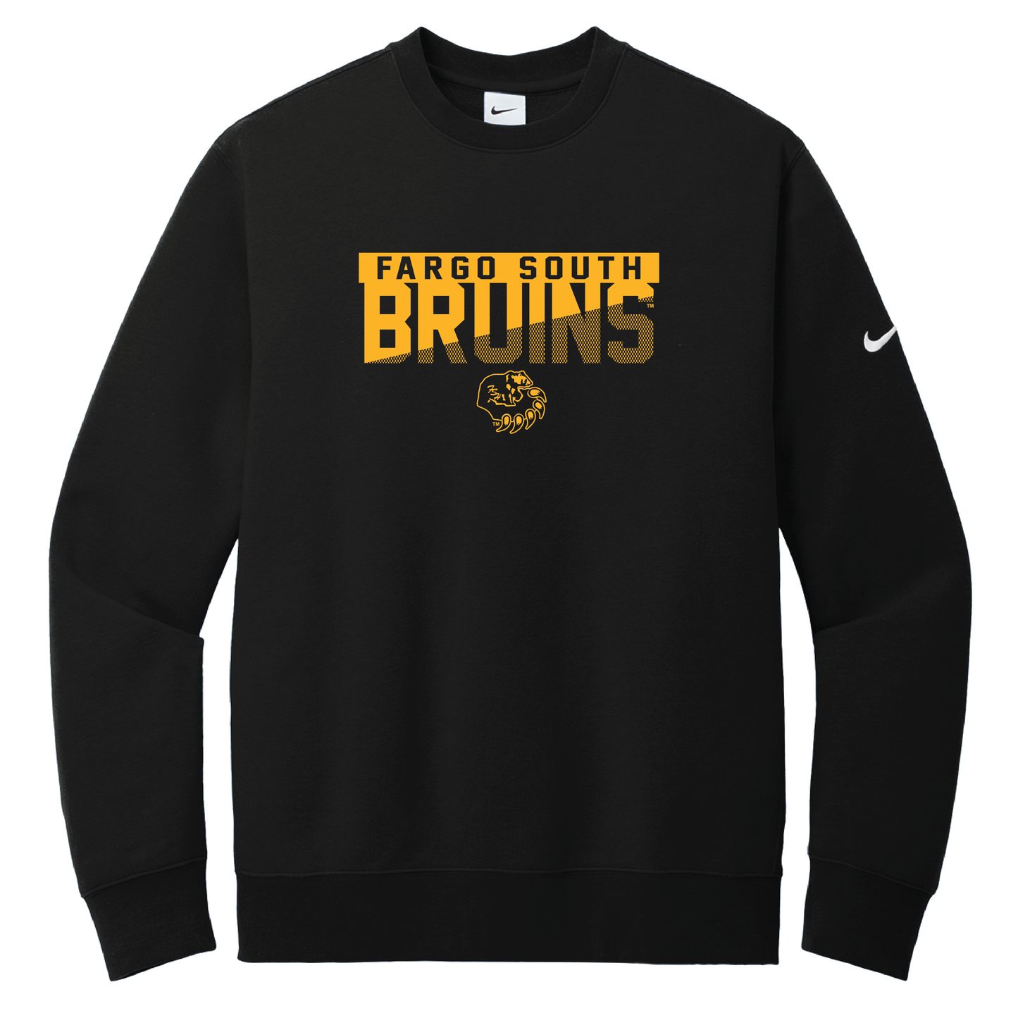 Bruins Nike Club Fleece Sleeve Swoosh Crew (NKFD9863)