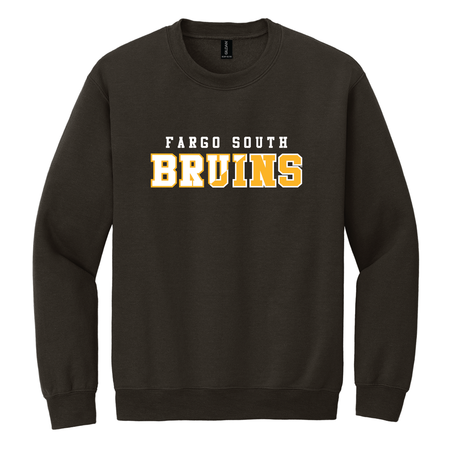 Bruins Dark Chocolate Gildan® Heavy Blend™ Crewneck Sweatshirt (18000)
