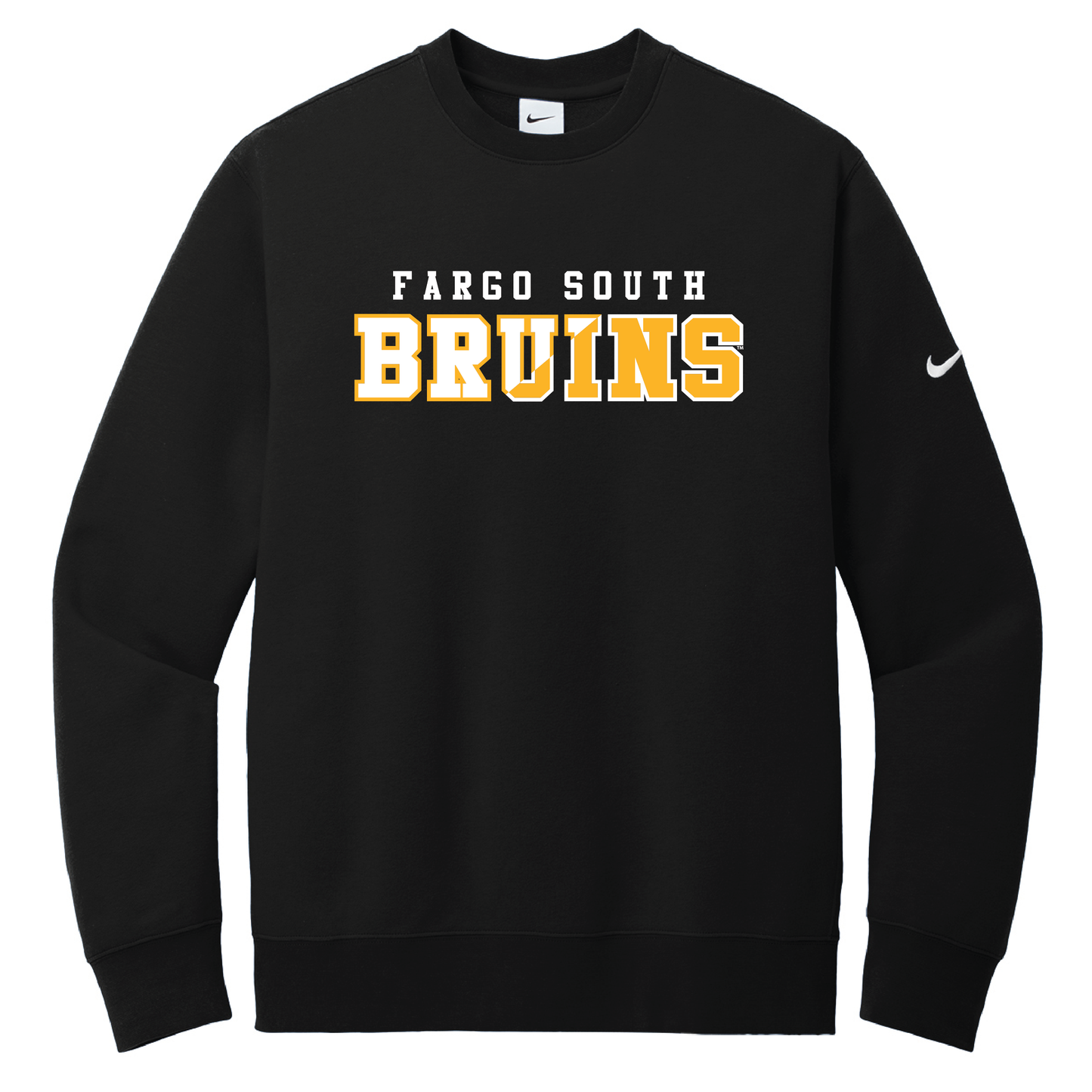 Bruins Nike Club Fleece Sleeve Swoosh Crew (NKFD9863)