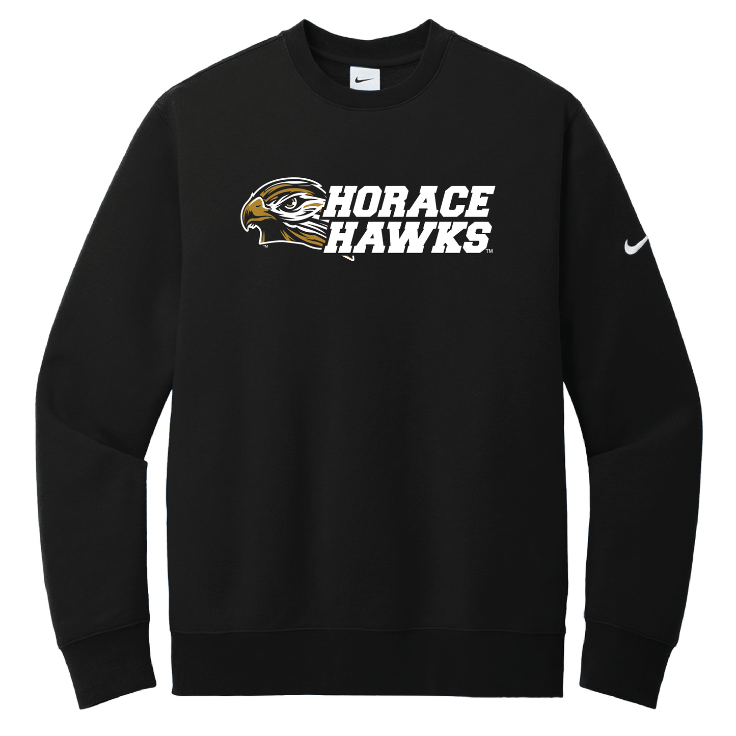 Hawks Nike Club Fleece Sleeve Swoosh Crew (NKFD9863)