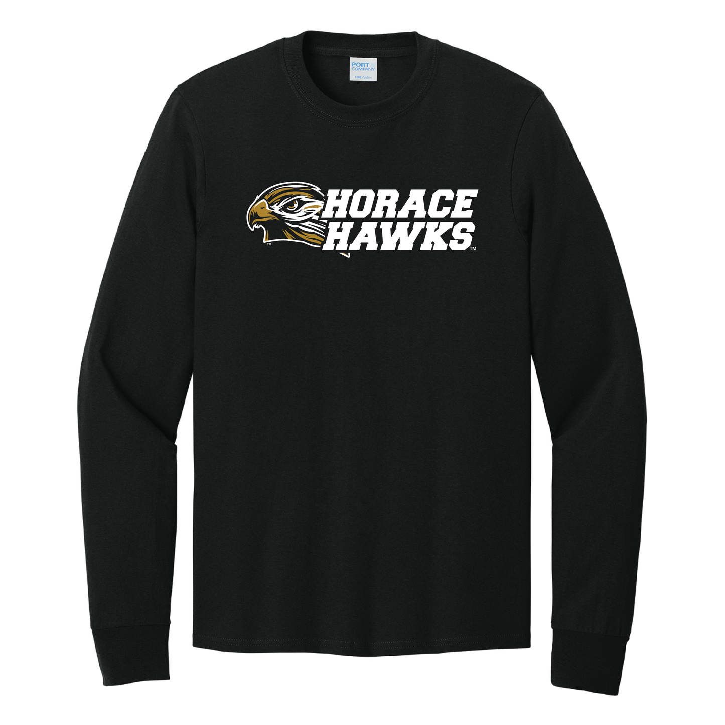 Hawks Port & Co™ Long Sleeve Core Cotton Tee (PC54LS)