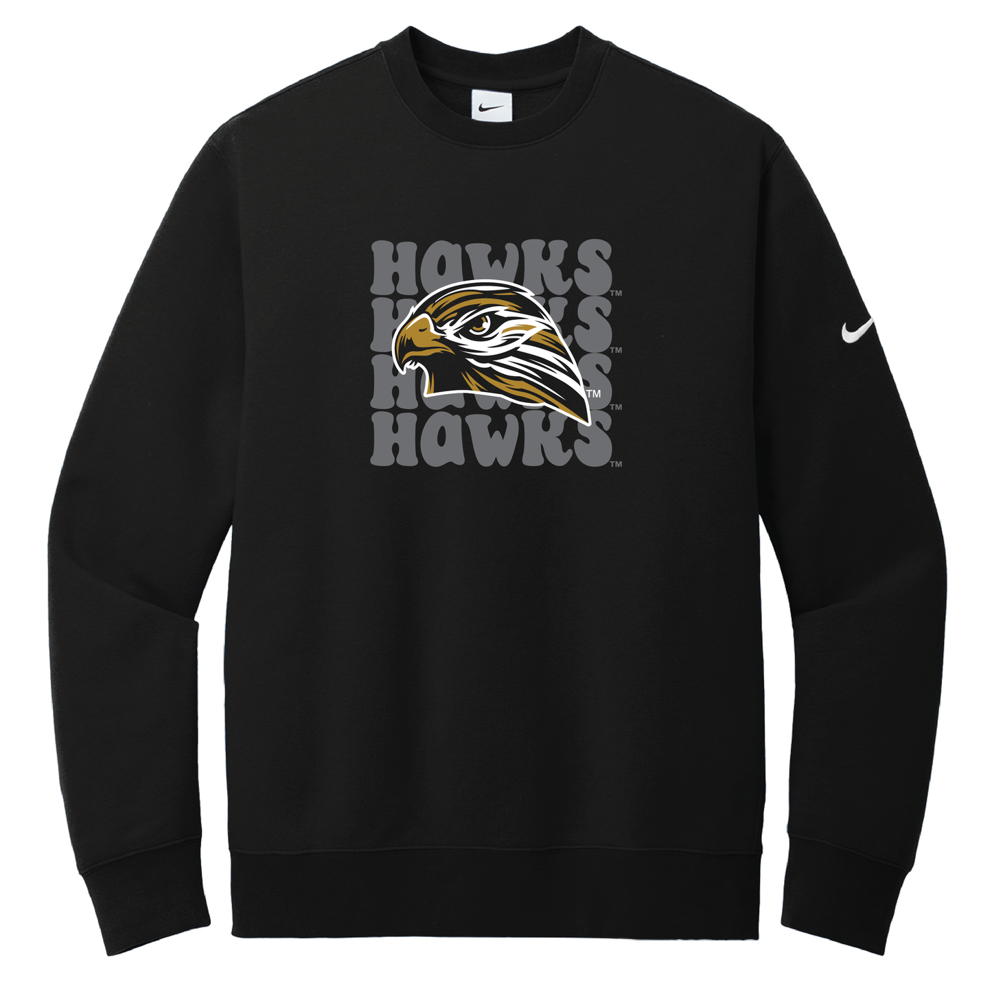 Hawks Nike Club Fleece Sleeve Swoosh Crew (NKFD9863)