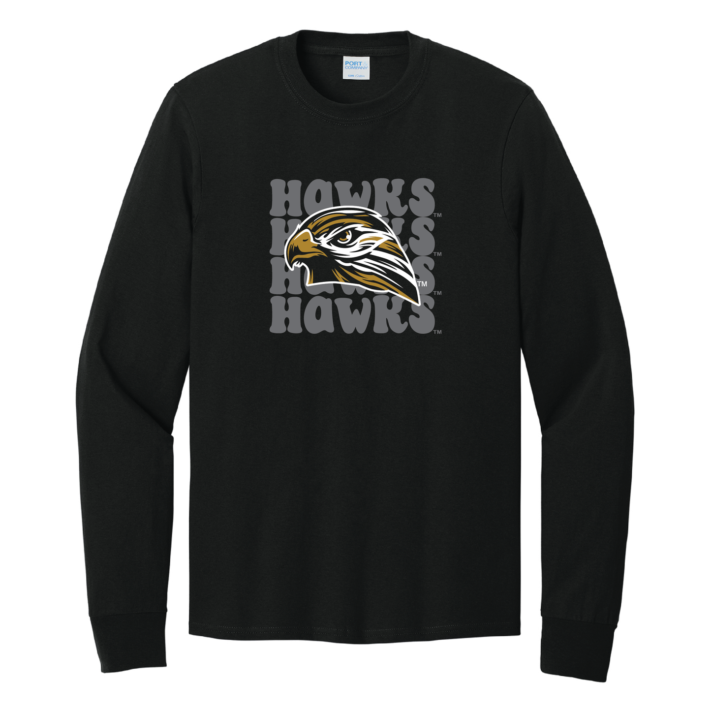Hawks Port & Co™ Long Sleeve Core Cotton Tee (PC54LS)