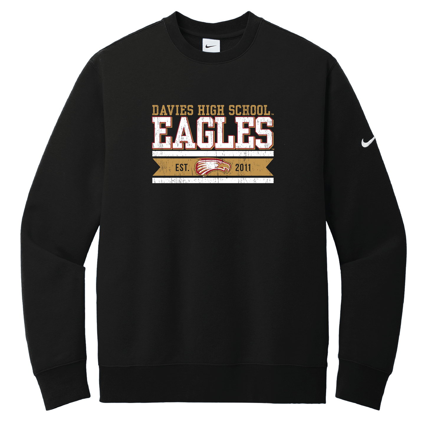 Eagles Nike Club Fleece Sleeve Swoosh Crew (NKFD9863)