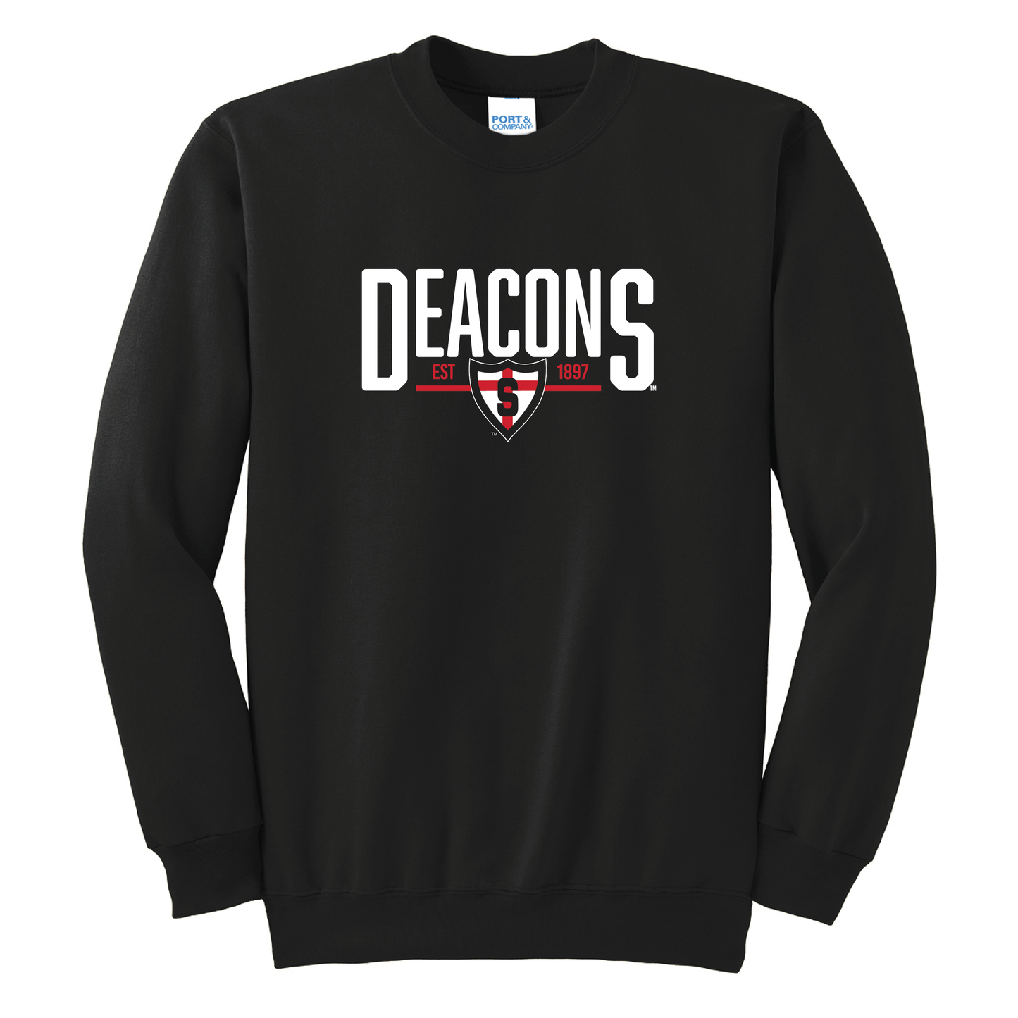 Shanley Black Port & Co™ Essential Fleece Crewneck Sweatshirt (PC90)
