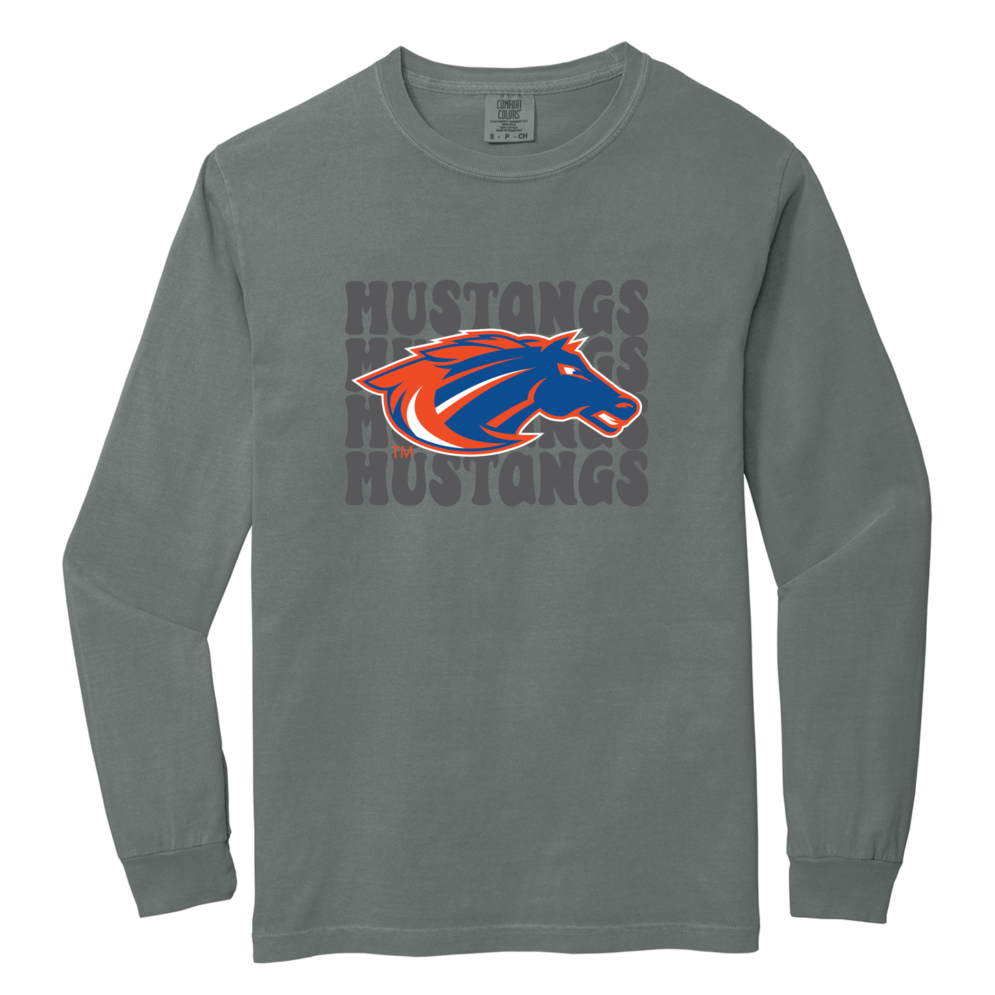 Mustangs Comfort Colors® Heavyweight Ring Spun Long Sleeve Tee (6014)