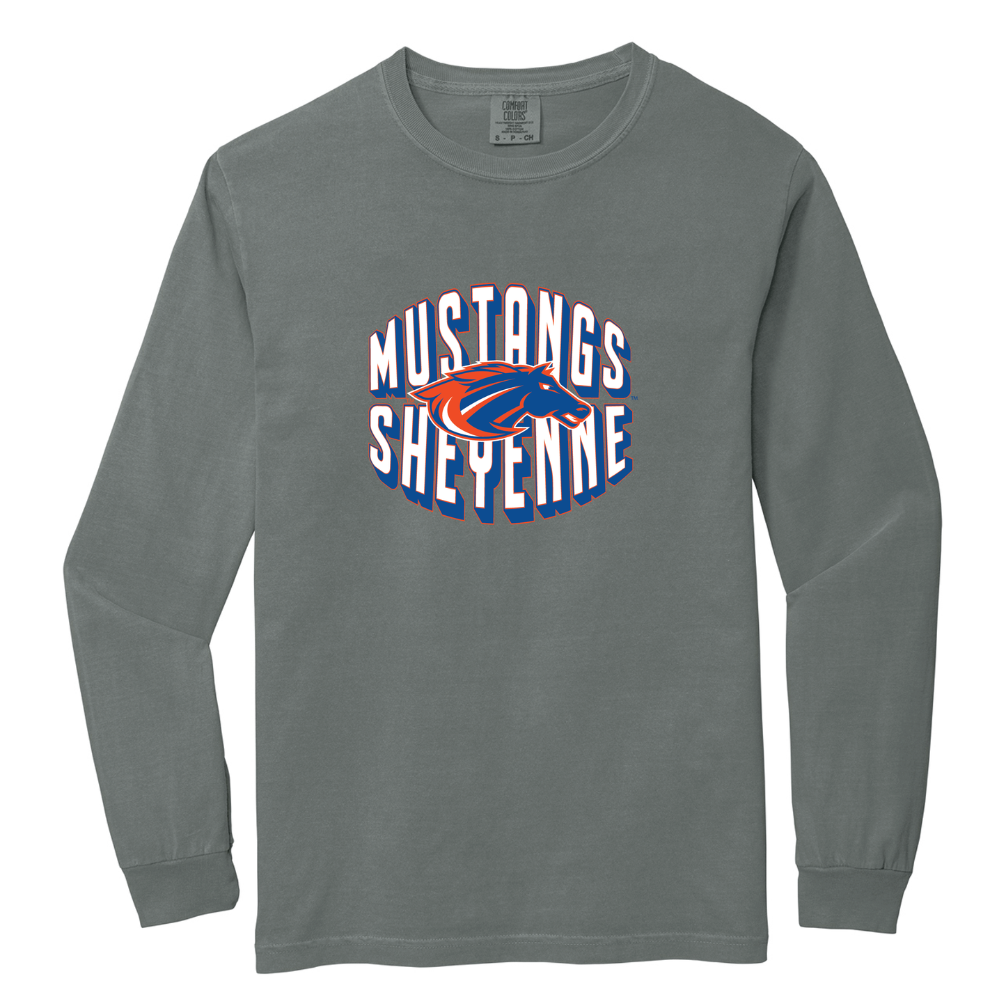 Mustangs Comfort Colors® Heavyweight Ring Spun Long Sleeve Tee (6014)