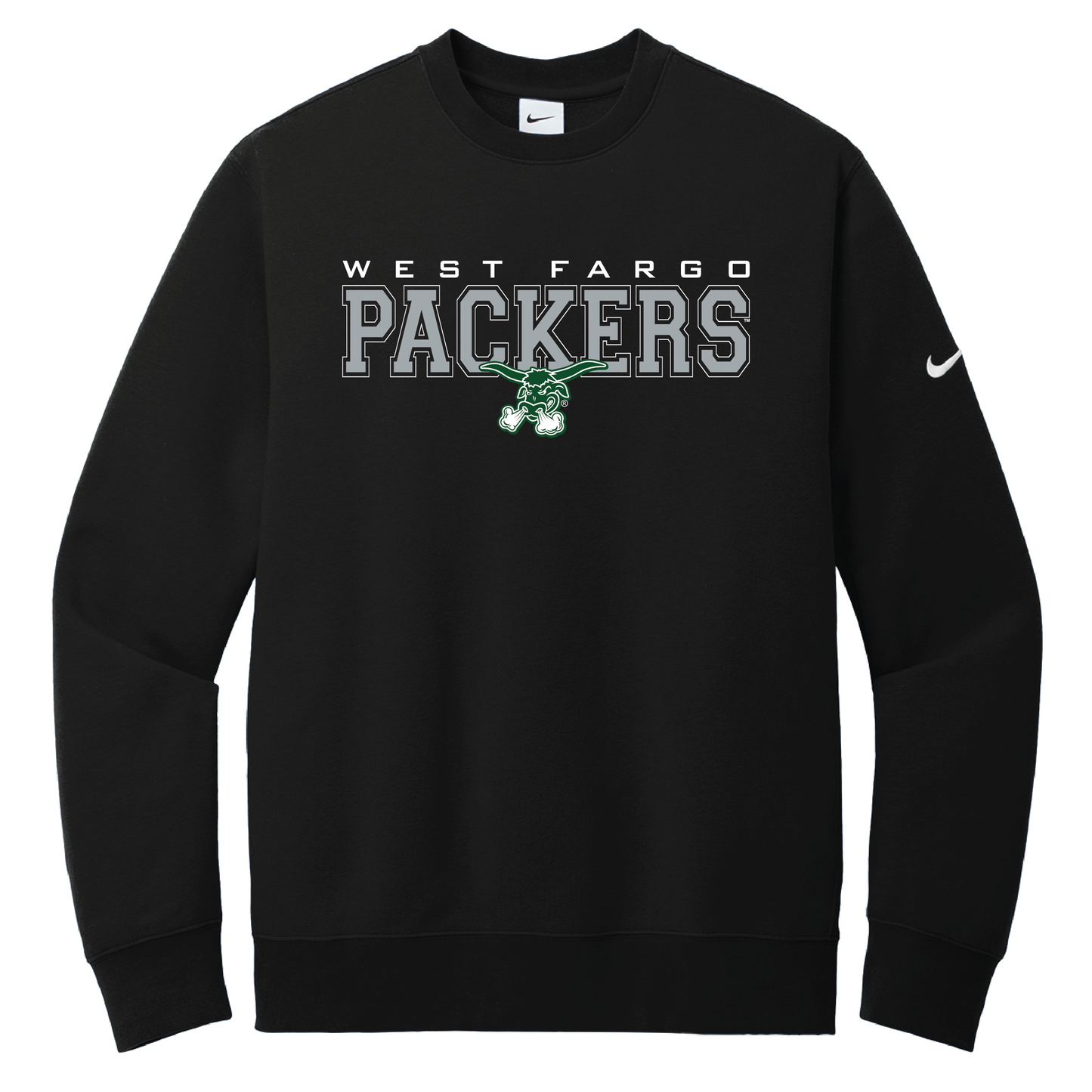 Packers Nike Club Fleece Sleeve Swoosh Crew (NKFD9863)