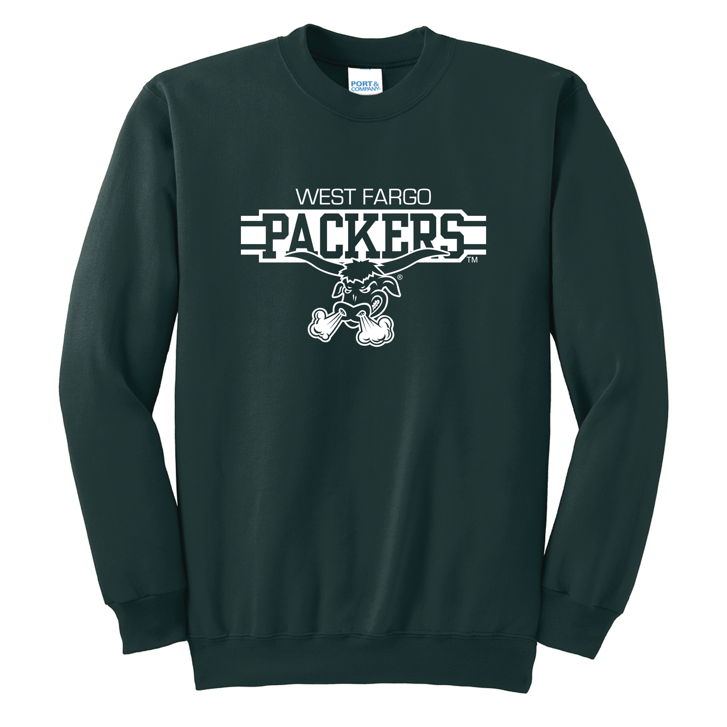 Packers Dark Green Port & Co™ Essential Fleece Crewneck Sweatshirt (PC90)