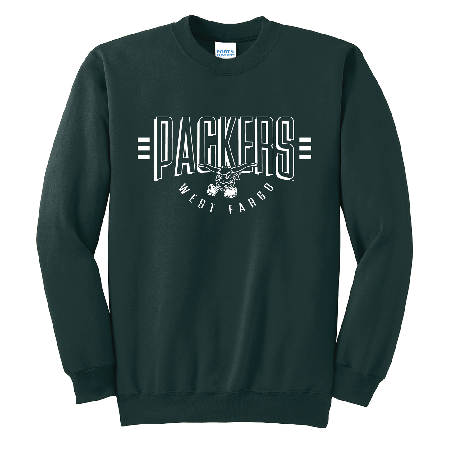 Packers Dark Green Port & Co™ Essential Fleece Crewneck Sweatshirt (PC90)