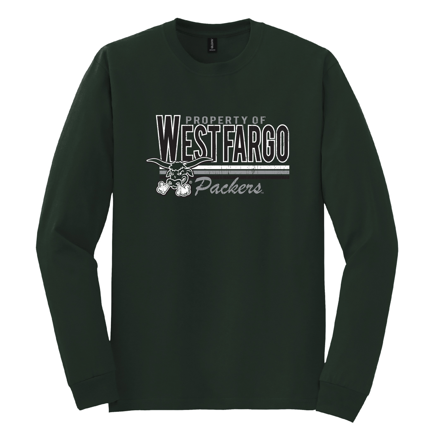 Packers Gildan® DryBlend® 50 Cotton/50 Poly Long Sleeve T-Shirt (8400)