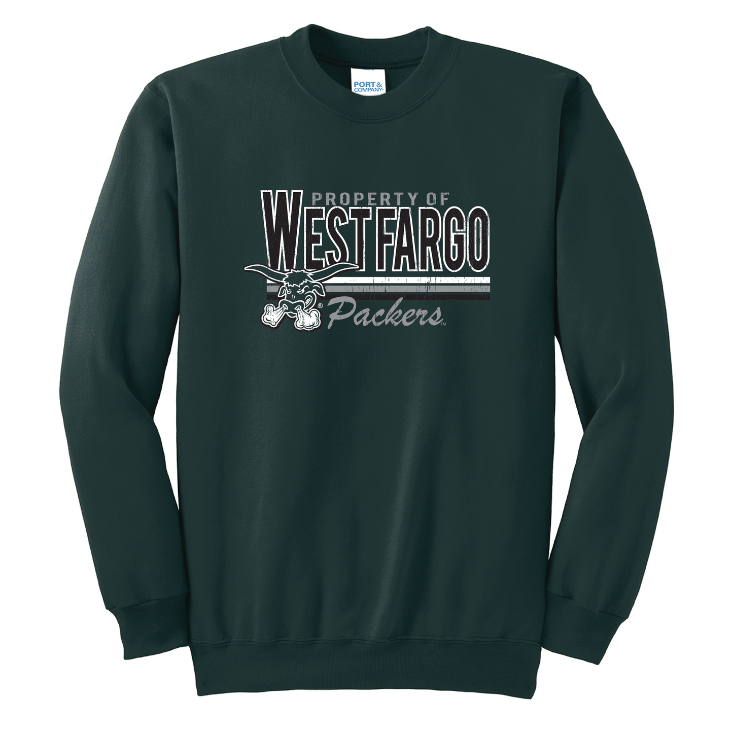 Packers Dark Green Port & Co™ Essential Fleece Crewneck Sweatshirt (PC90)