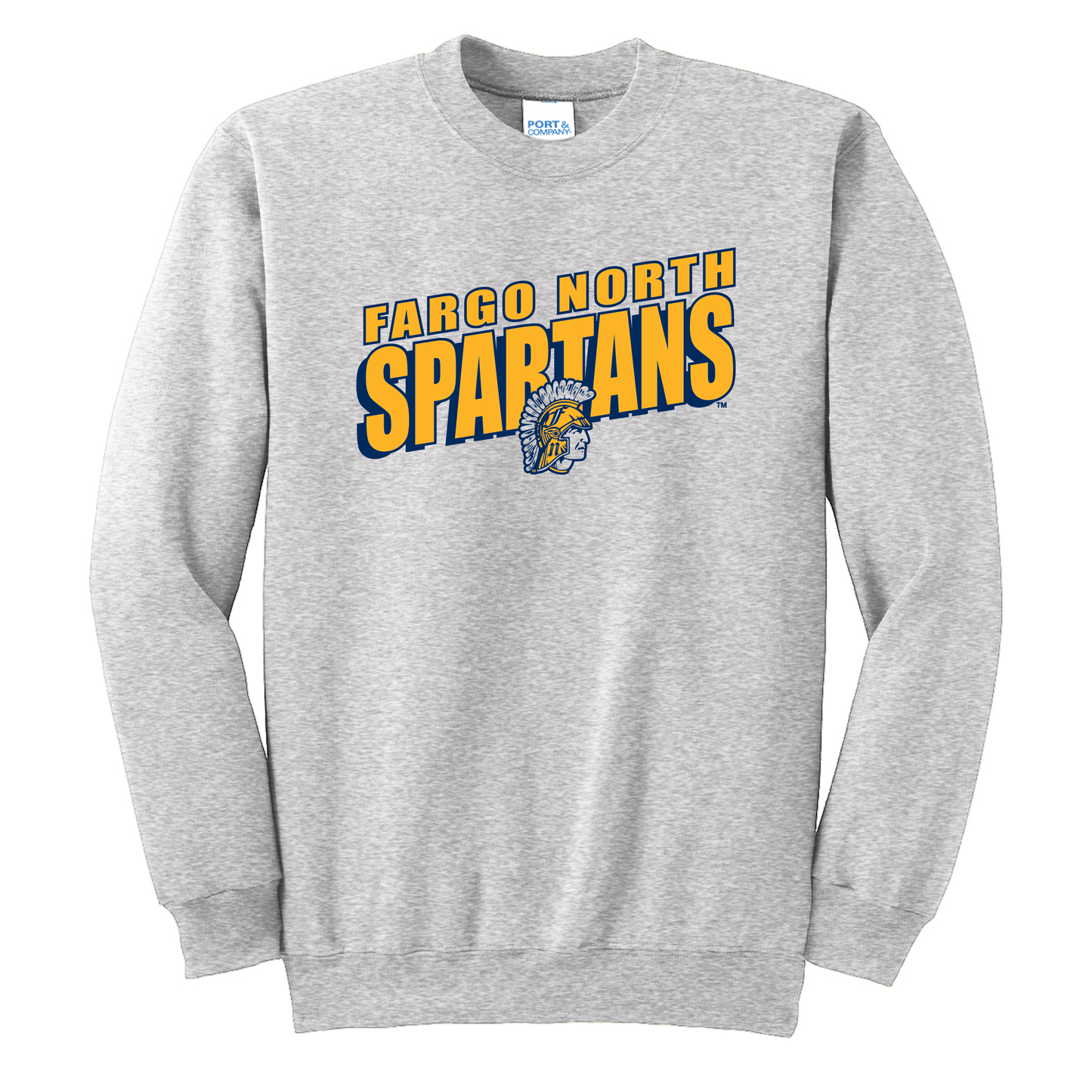 Spartans Ash Port & Co™ Essential Fleece Crewneck Sweatshirt (PC90)