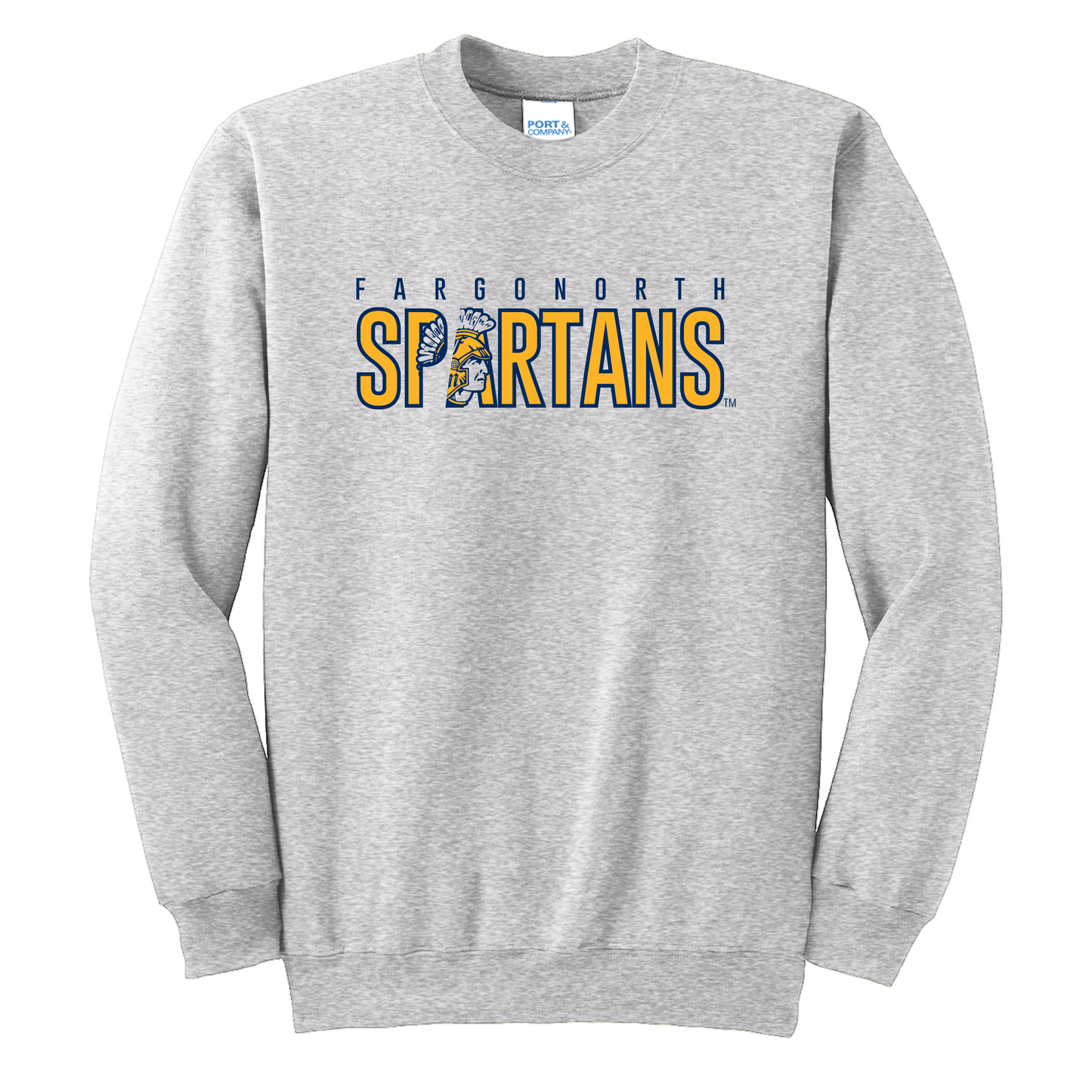 Spartans Ash Port & Co™ Essential Fleece Crewneck Sweatshirt (PC90)